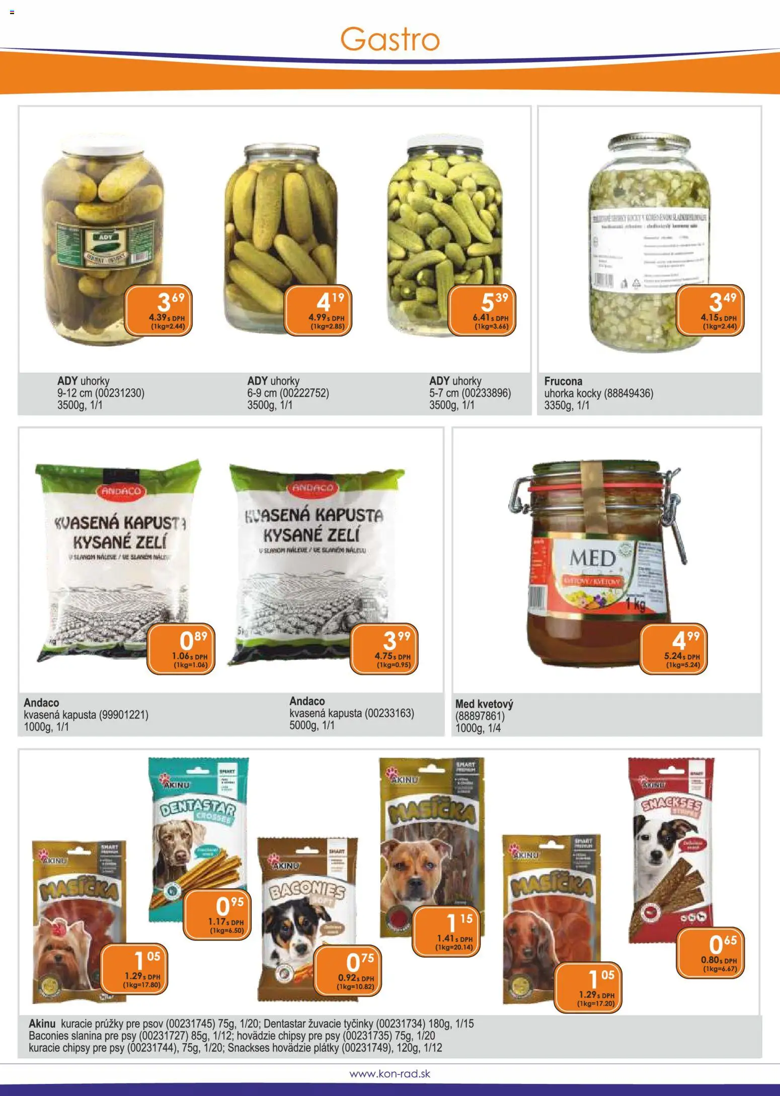 Nové KON - RAD akcie – leták je platný od 01.12.2025 | Strana: 54 | Produkty: Kapusta, Slanina, Med, Uhorky