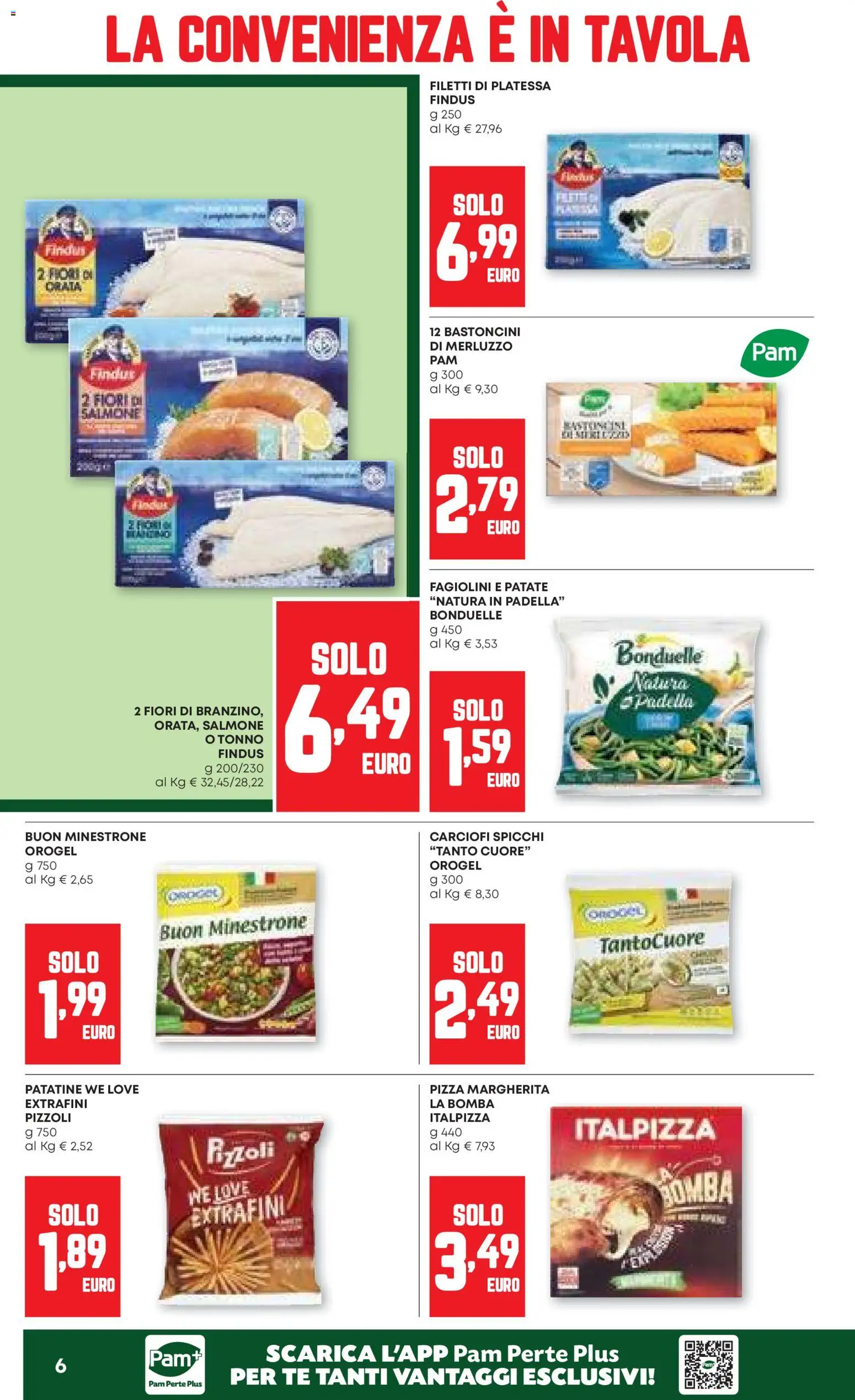 Volantino PAM del 12.02.2026 | Pagina: 6 | Prodotti: Minestrone, Salmone, Carciofi, Fagiolini