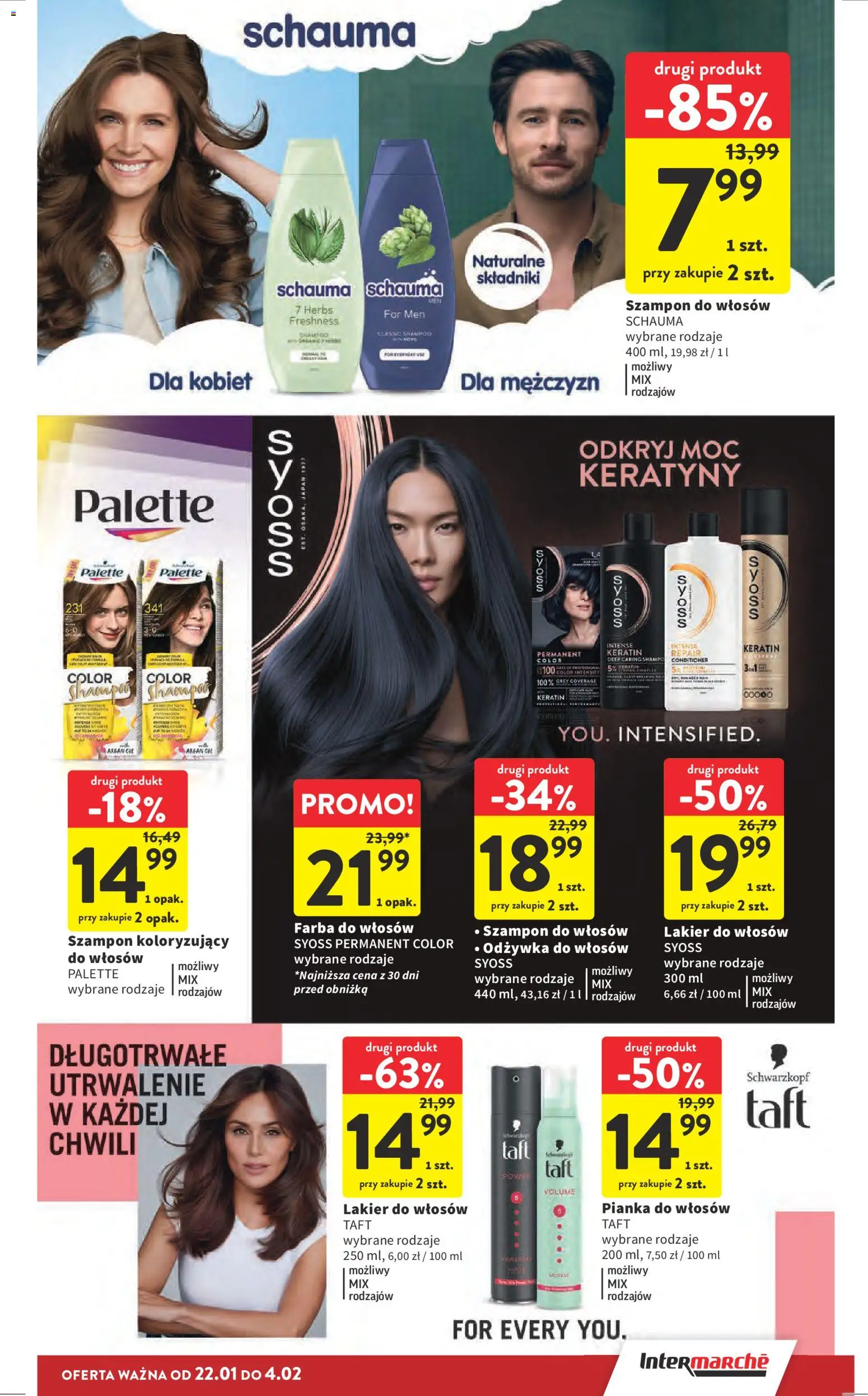 Intermarche Gazetka od 22.01.2026 | Strona: 35 | Produkty: Farba do włosów, Odżywka, Lakier do włosów, Odżywka do włosów