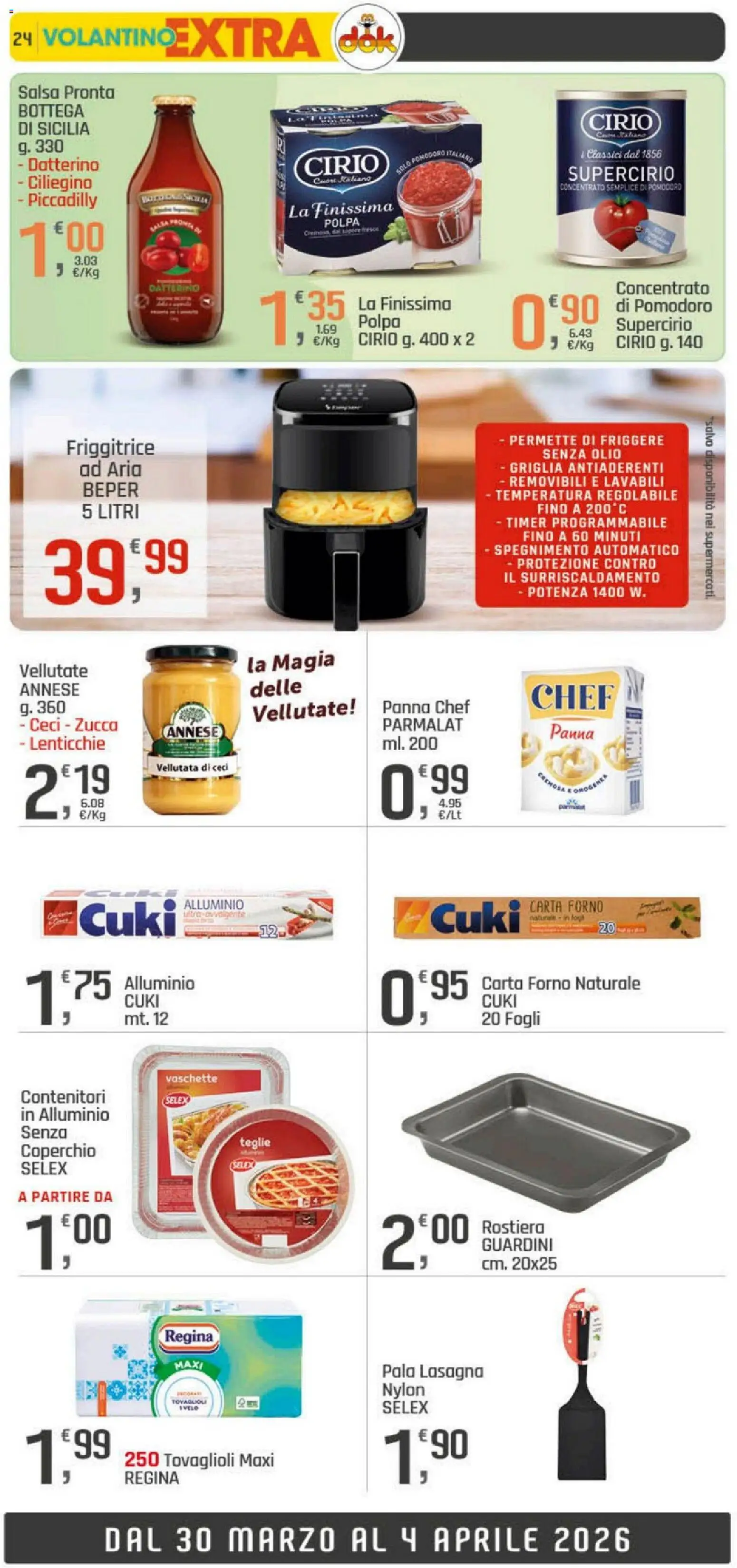 Volantino DOK del 26.03.2026 | Pagina: 24 | Prodotti: Olio, Forno, Carta forno, Vaschette