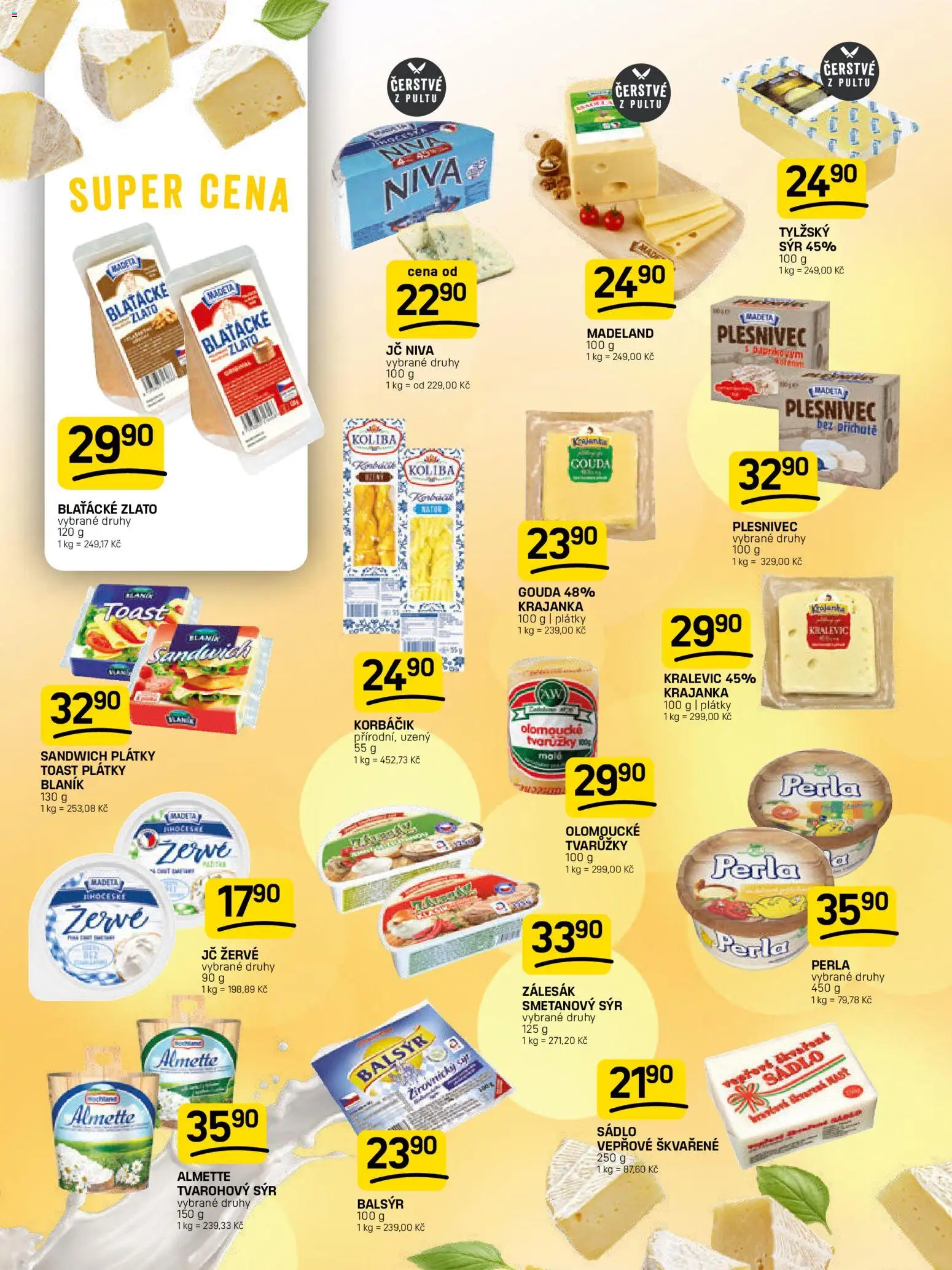 Flop leták od 18.02.2026 | Strana: 4 | Produkty: Sádlo, Olomoucké tvarůžky, Perla, Niva