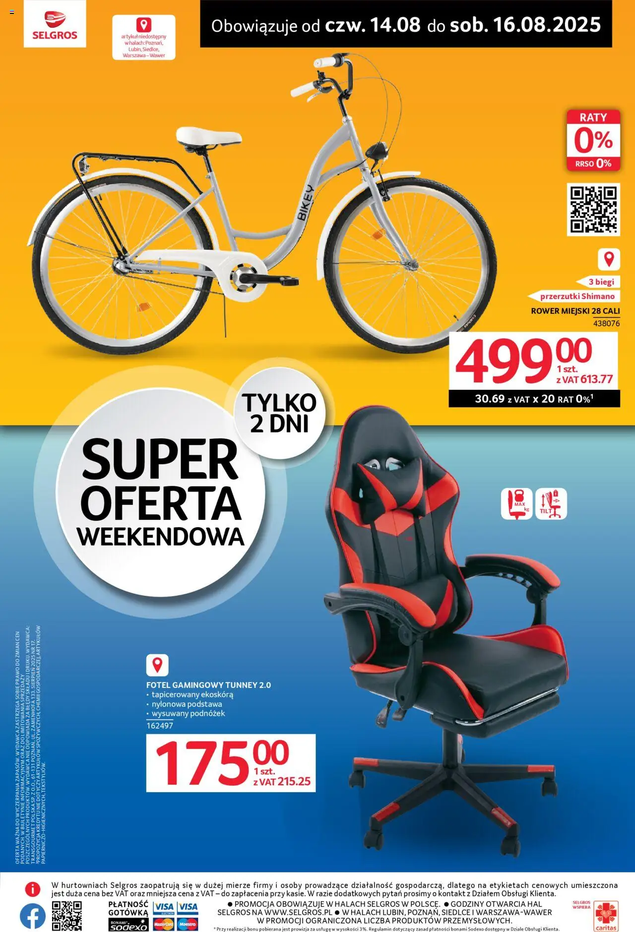 Selgros cash&carry Gazetka - Super oferta na 3 dni od 14.08.2025 | Strona: 2 | Produkty: Rower, Fotel