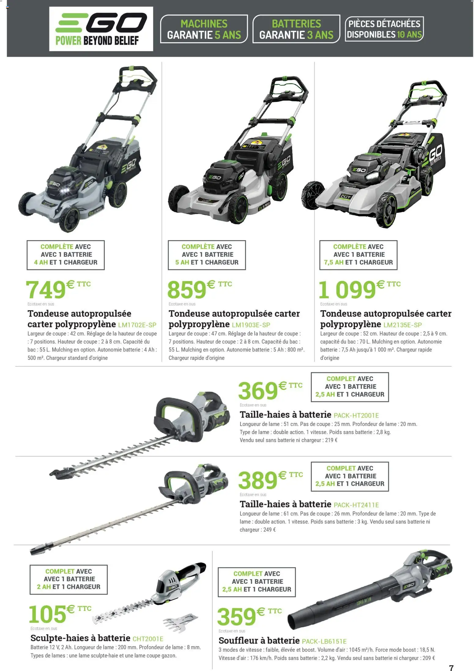 {H1} | Page: 7 | Produits: Poids, Tondeuse, Batterie