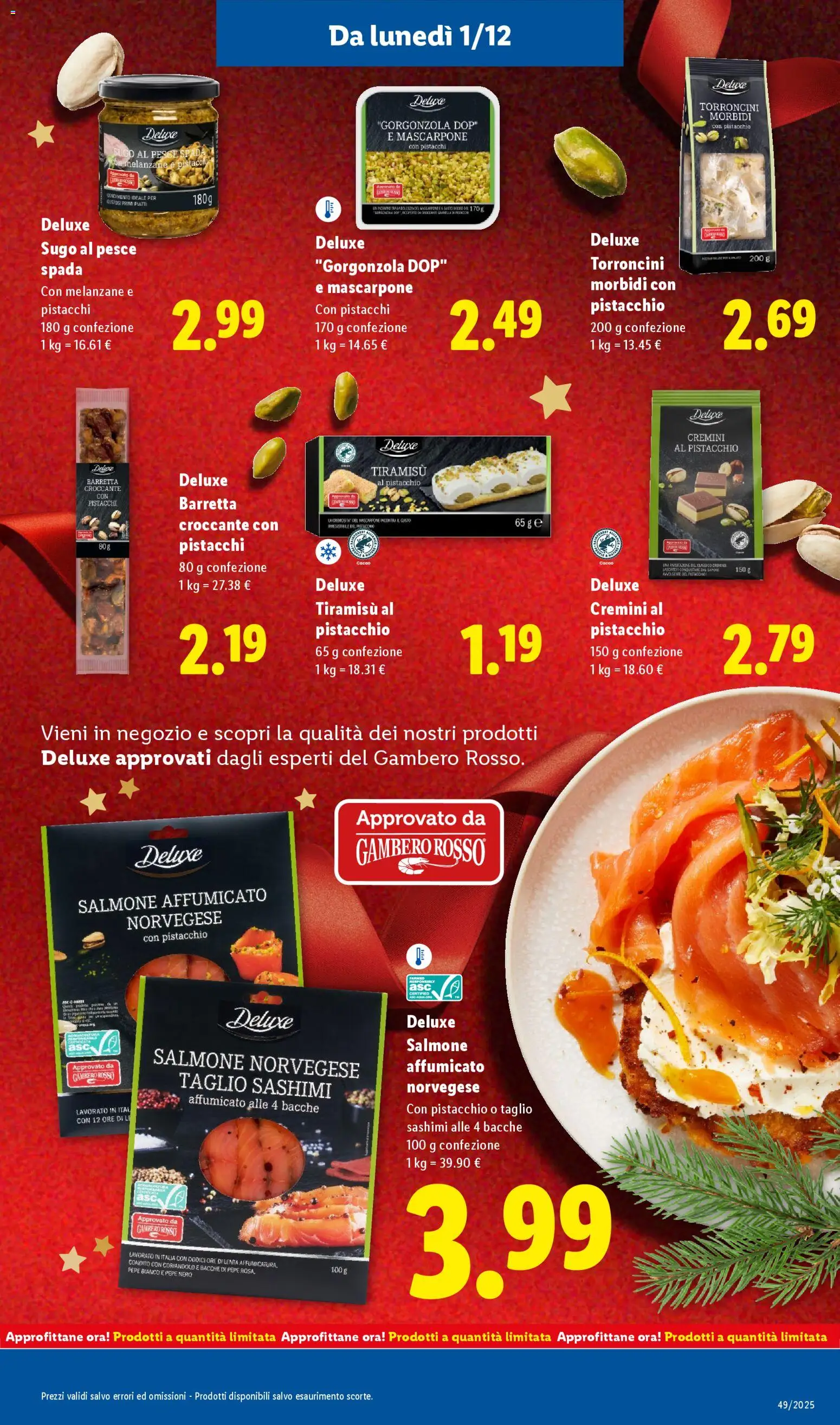 Volantino Lidl del 01.12.2025 | Pagina: 7 | Prodotti: Salmone, Melanzane, Cacao, Pesce spada