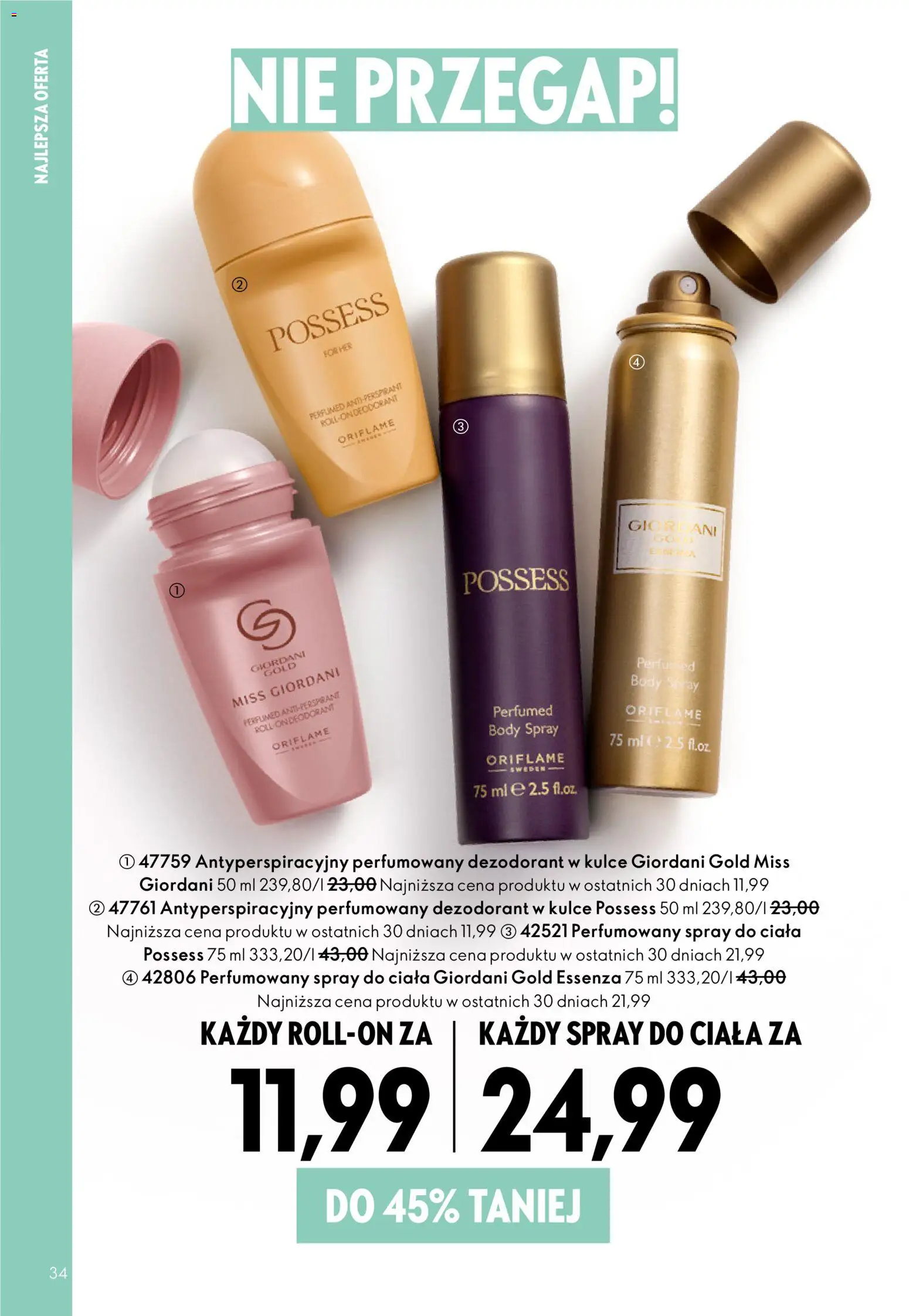 Oriflame Katalog 3 2026 od 11.02.2026 | Strona: 34 | Produkty: Body, Dezodorant