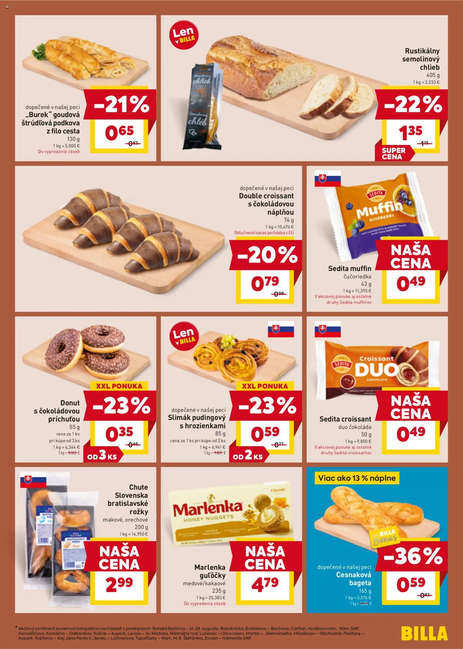 Nové Billa akcie – leták je platný od 21.01.2026 | Strana: 9 | Produkty: Chlieb, Čokoláda, Rožky, Kakao
