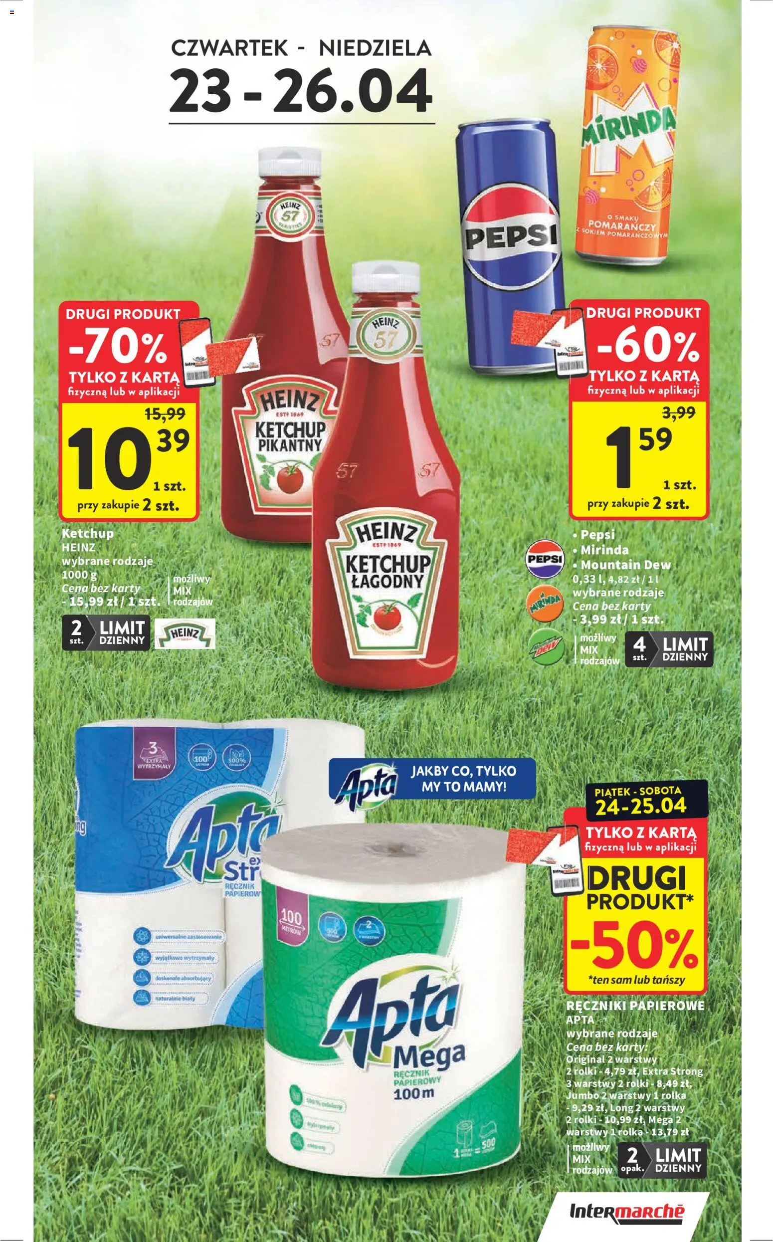 Intermarche gazetka od 23.04.2026 | Strona: 5 | Produkty: Karta, Ketchup, Rolki, Pepsi