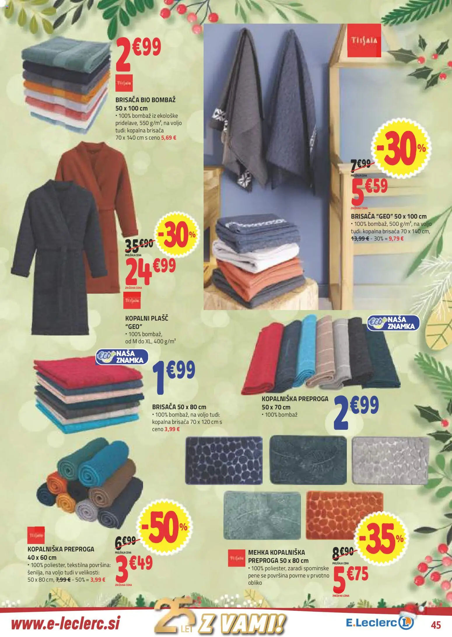 Novi E.leclerc katalog ponudbe – veljaven od 27.12.2025 | Stran: 11 | Izdelki: Brisača, Kopalna brisača, Preproga, Kopalni plasc
