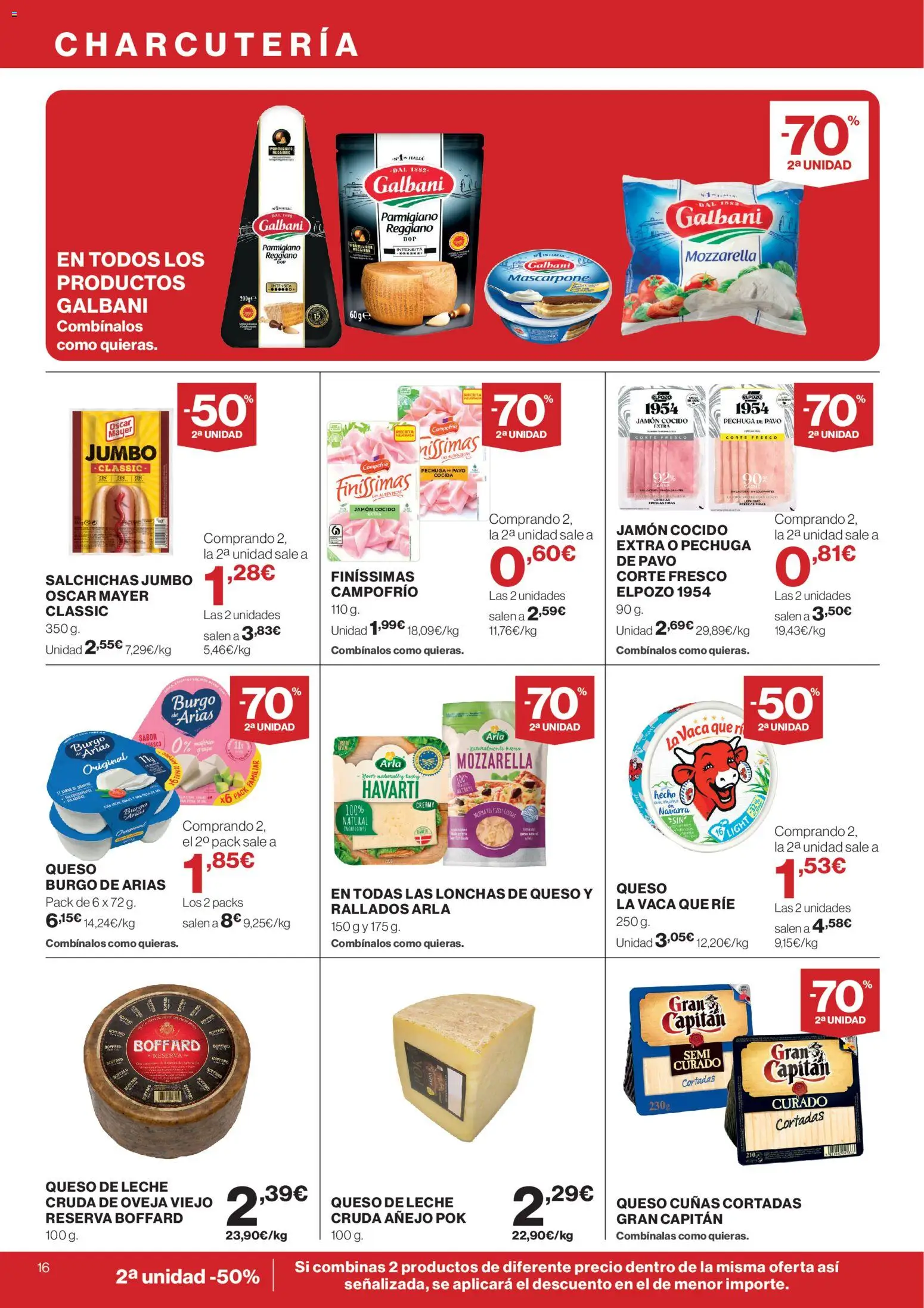 Hipercor catálogo │ válido desde el 23.04.2026 | Página: 16 | Productos: Leche, Queso, Jamón, Jamón cocido