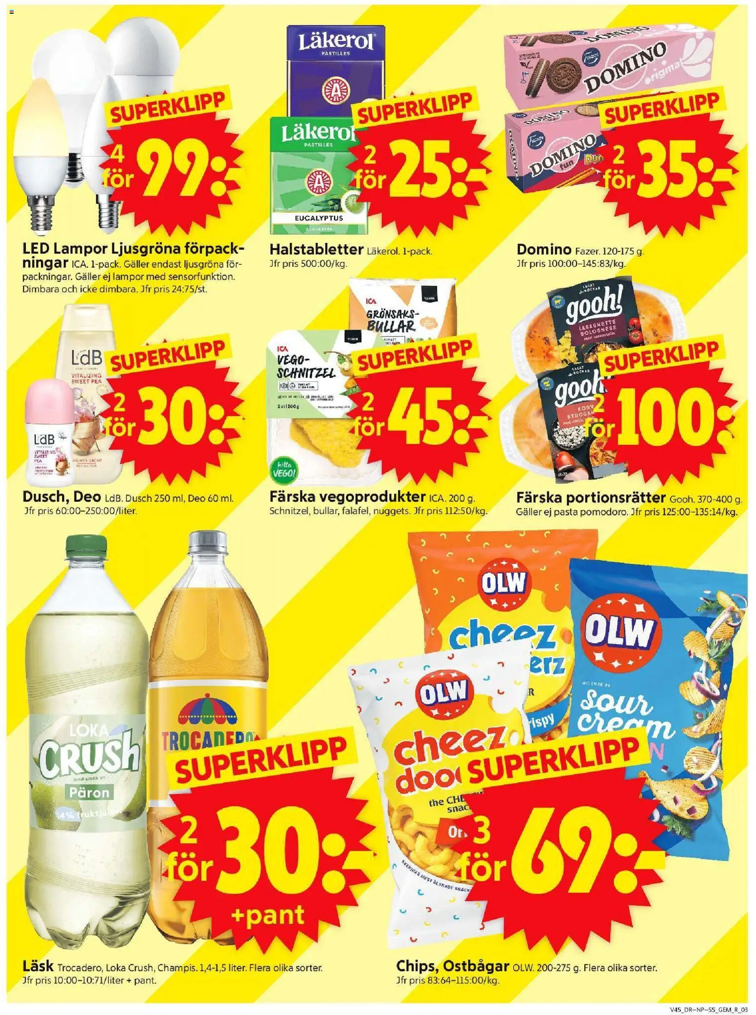 ICA Supermarket reklamblad aktuell från 03.11.2025 | Sida: 3 | Produkter: Loka, Galler, Dusch, Pasta