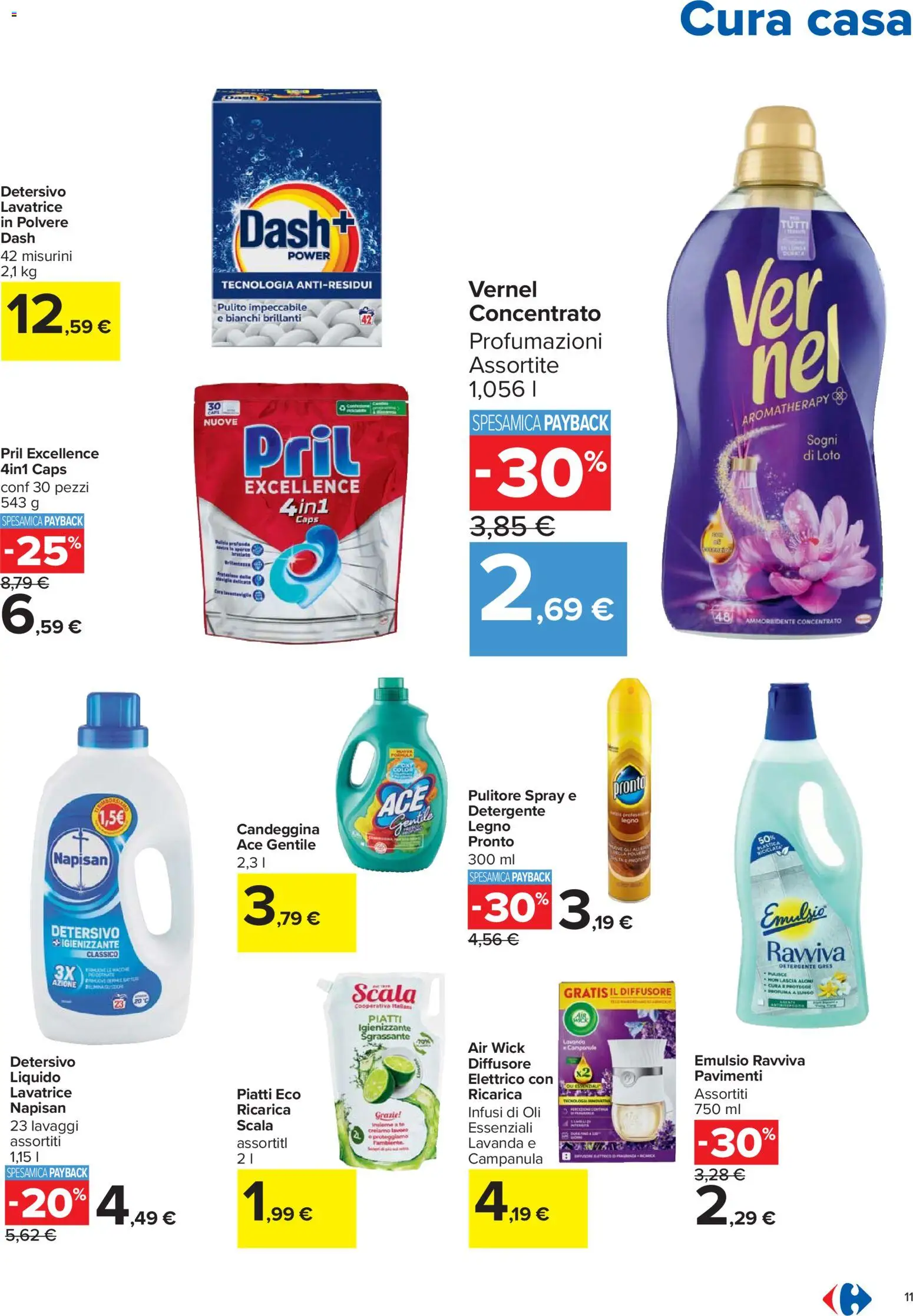 Volantino Carrefour del 30.10.2025 | Pagina: 11 | Prodotti: Candeggina, Lavastoviglie, Scala, Lavanda