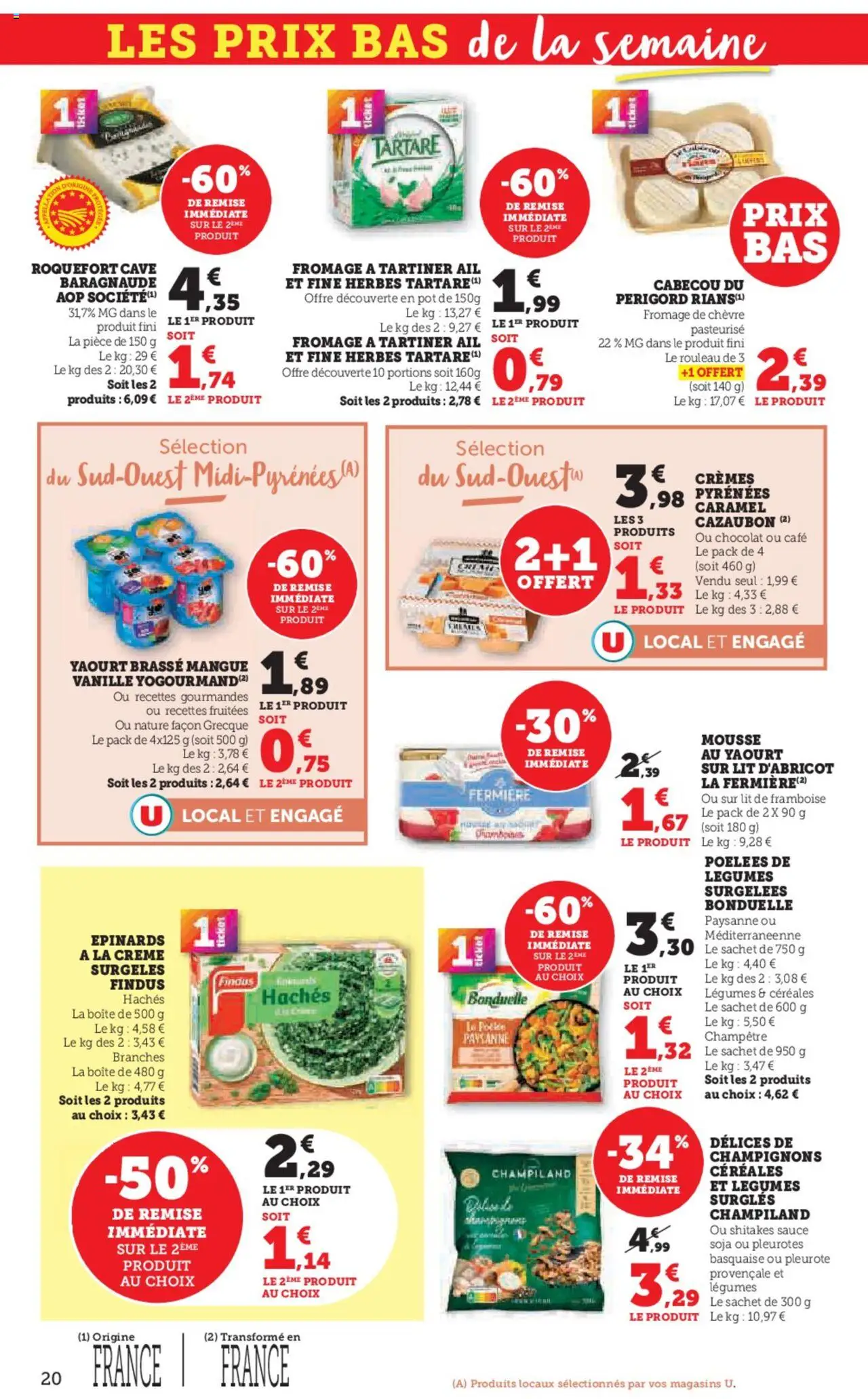  | Page: 20 | Produits: Fromage de chèvre, Lit, Céréales, Crème