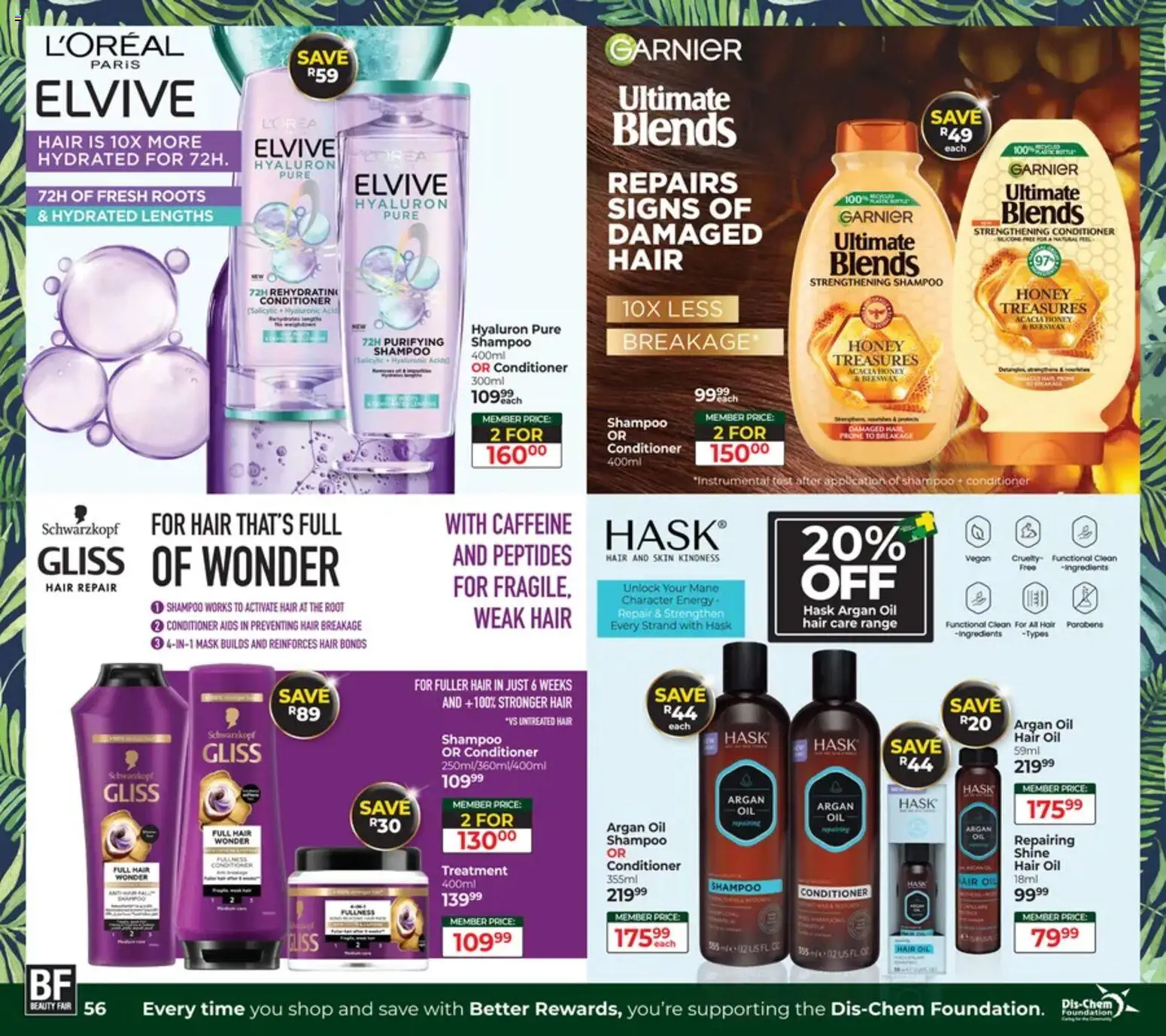 New Dis-Chem catalogue – valid from 19.02.2026 | Page: 56 | Products: Oil, Shampoo, Mask, Peach