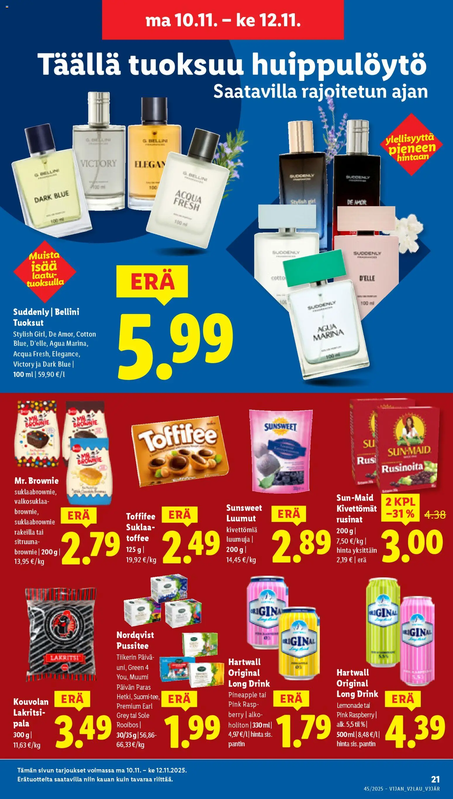 Lidl tarjoukset - Tampere – voimassa 06.11.2025 alkaen | Sivu: 27 | Tuotteet: Luumut, Rusinat, Suklaa, Lakritsi