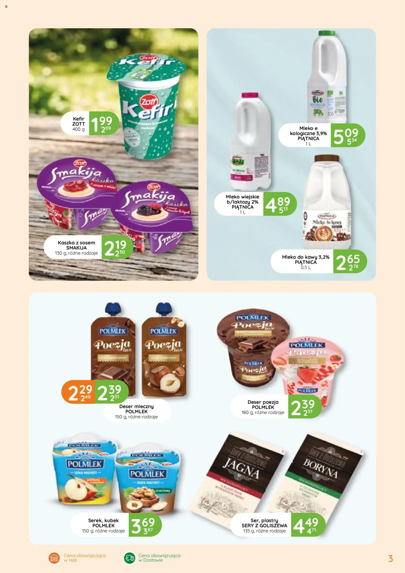 Eurocash gazetka - Oferta Produktowa Północny-Zachód od 09.04.2026 | Strona: 3 | Produkty: Kefir, Sery, Mleko, Mleko do kawy