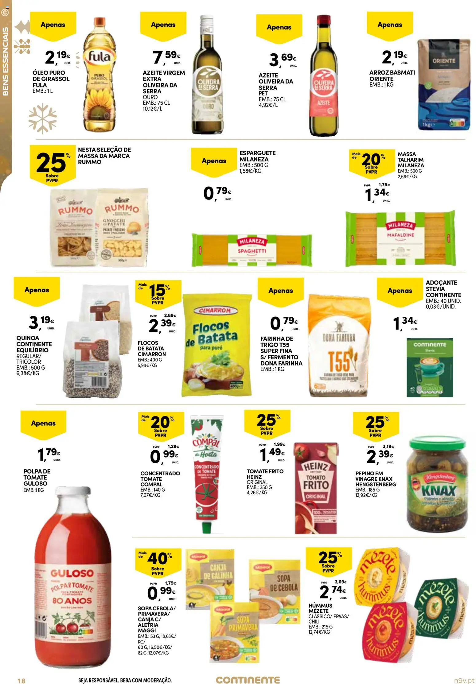Continente - Açores: Fim de Ano │ válido de 26.12.2025 | Página: 18 | Produtos: Farinha de trigo, Sopa, Stevia, Arroz