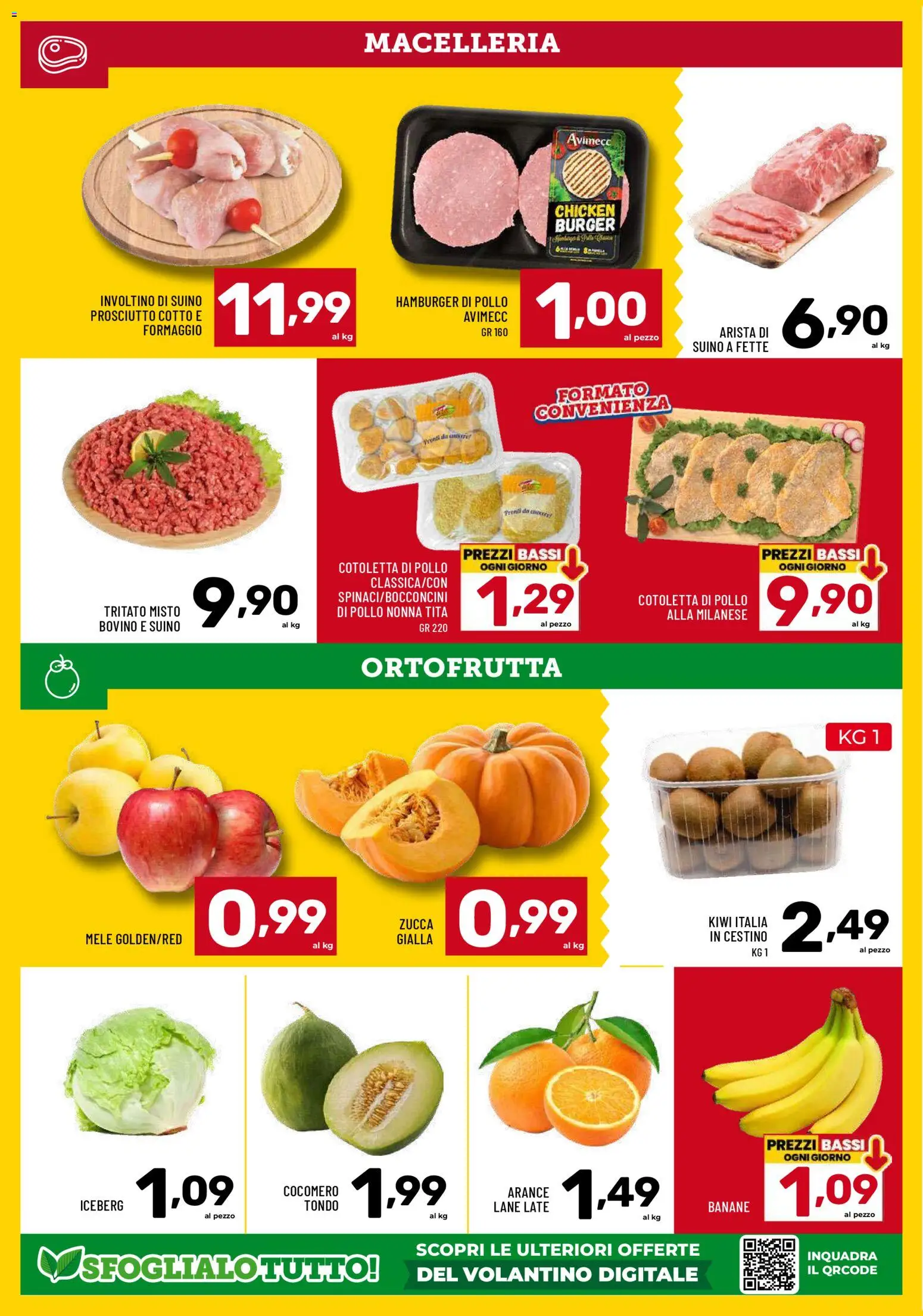 Volantino Il Centesimo del 07.04.2026 | Pagina: 4 | Prodotti: Pollo, Banane, Suino, Cestino