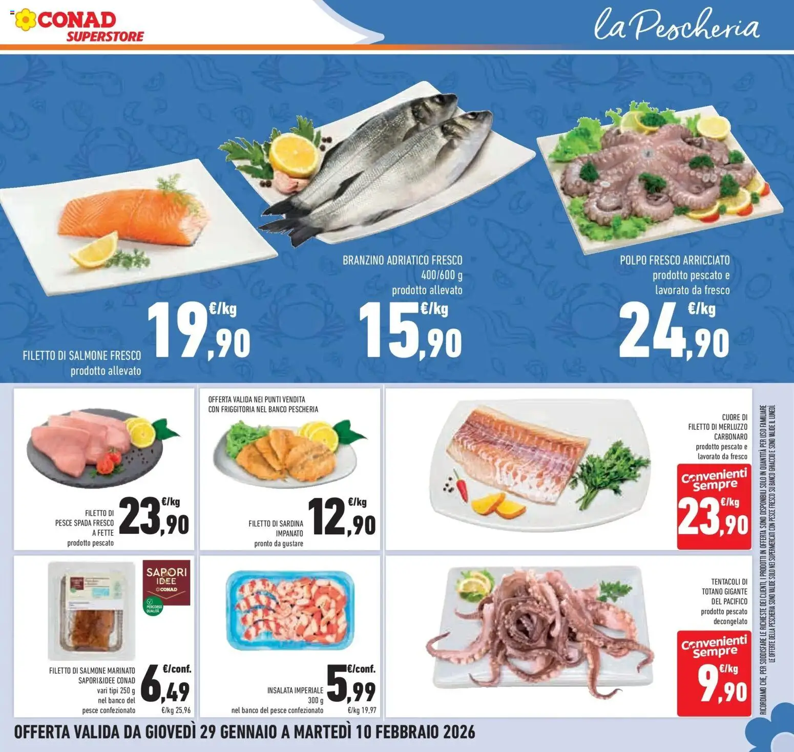 Volantino Conad del 29.01.2026 | Pagina: 15 | Prodotti: Salmone, Pesce, Merluzzo, Insalata
