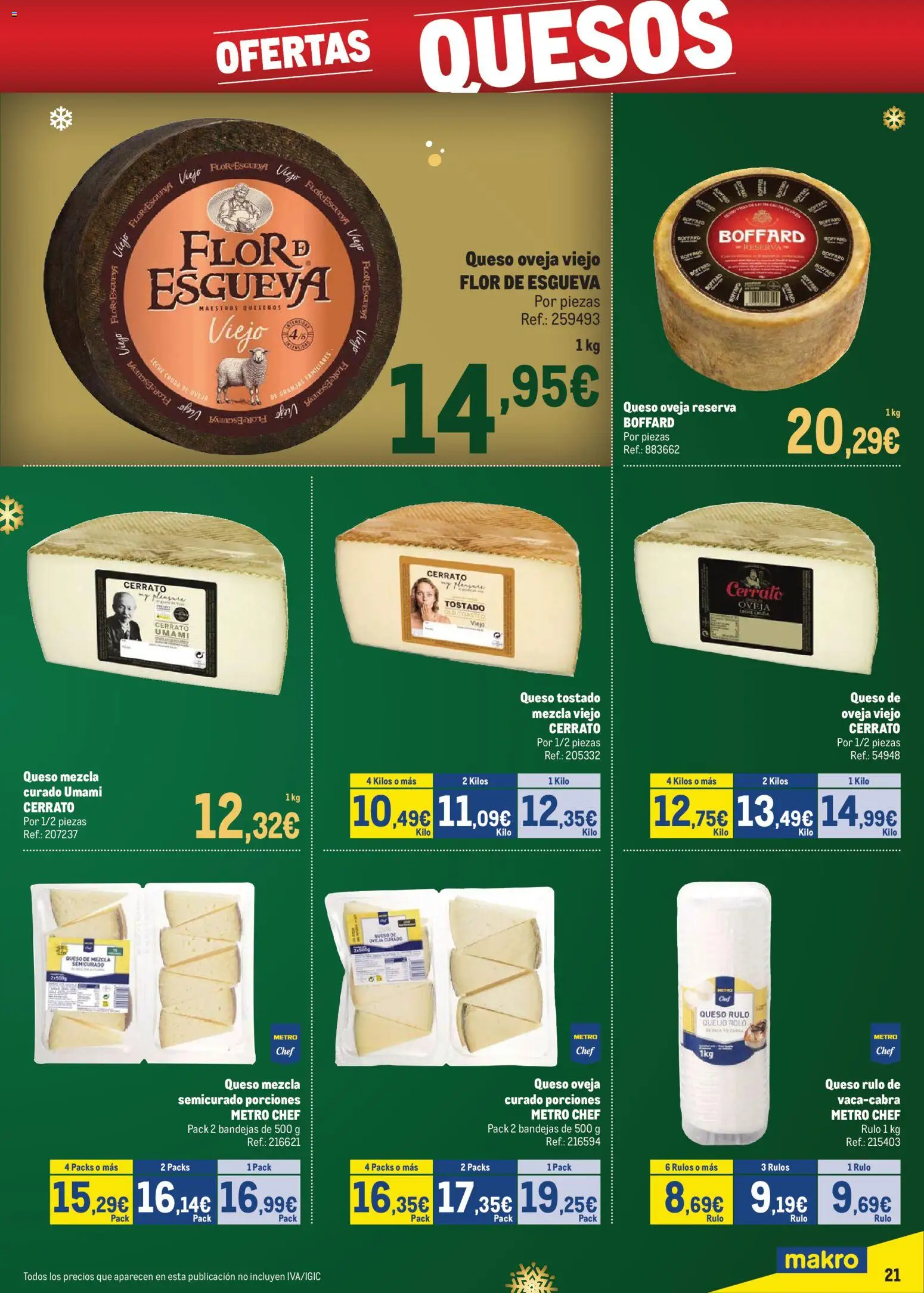 Makro - Precios Centro │ válido desde el 24.11.2025 | Página: 21 | Productos: Leche, Queso