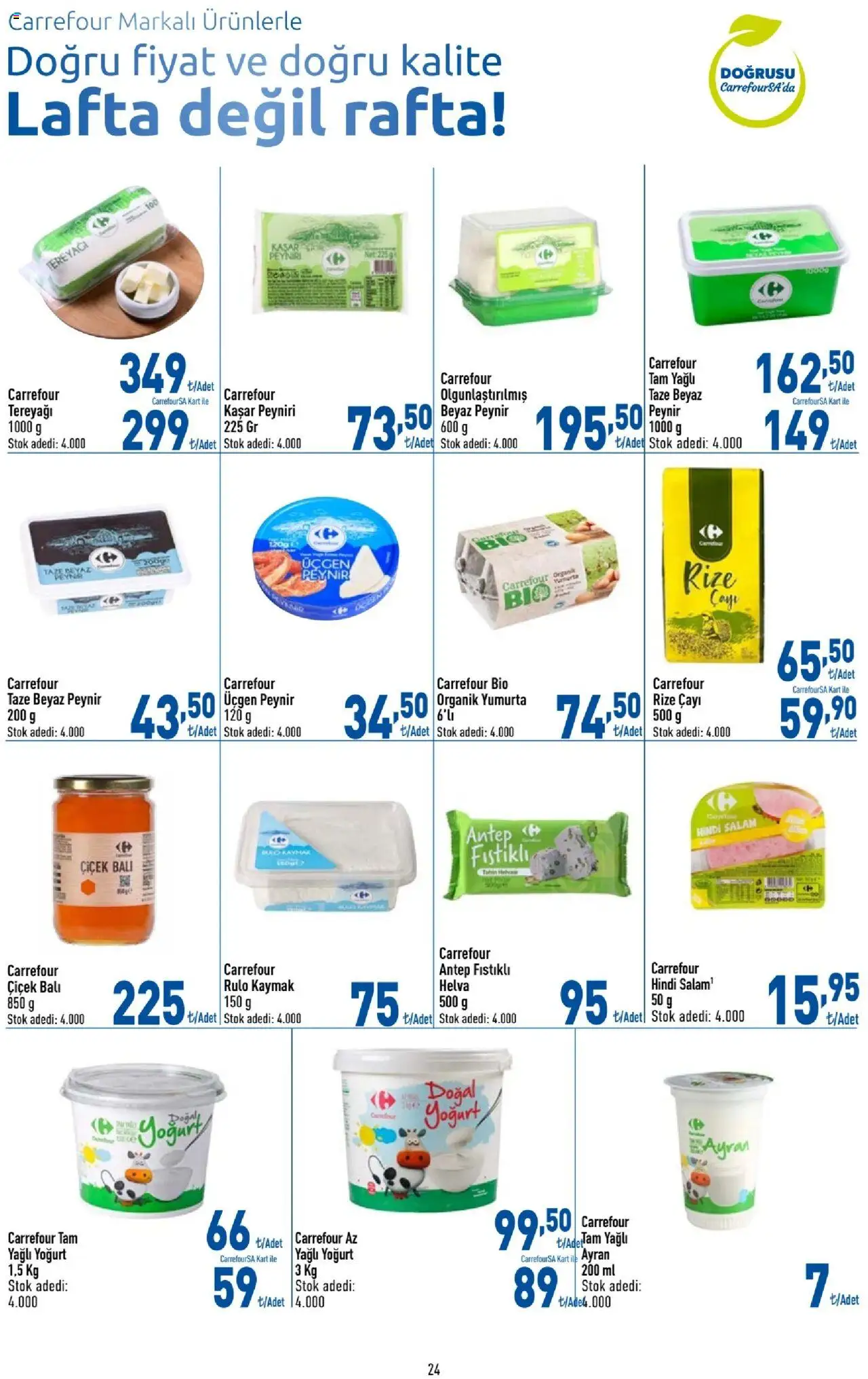 CarrefourSA Katalog - 10.06.2025 tarihinden itibaren geçerlidir | Sayfa: 24 | Ürünler: Tereyağı, Yoğurt, Yumurta, Salam