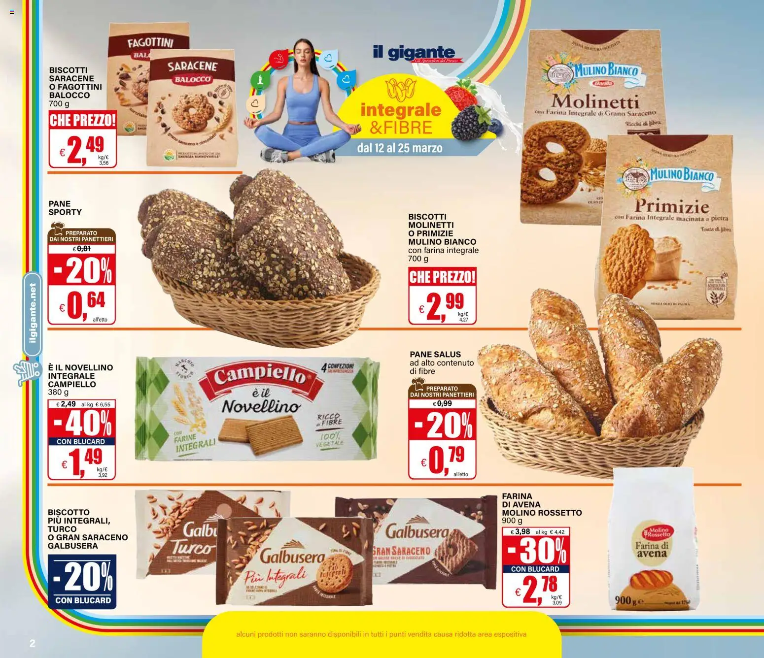 Volantino Il Gigante del 12.03.2026 | Pagina: 2 | Prodotti: Rossetto, Pane, Biscotti, Farina