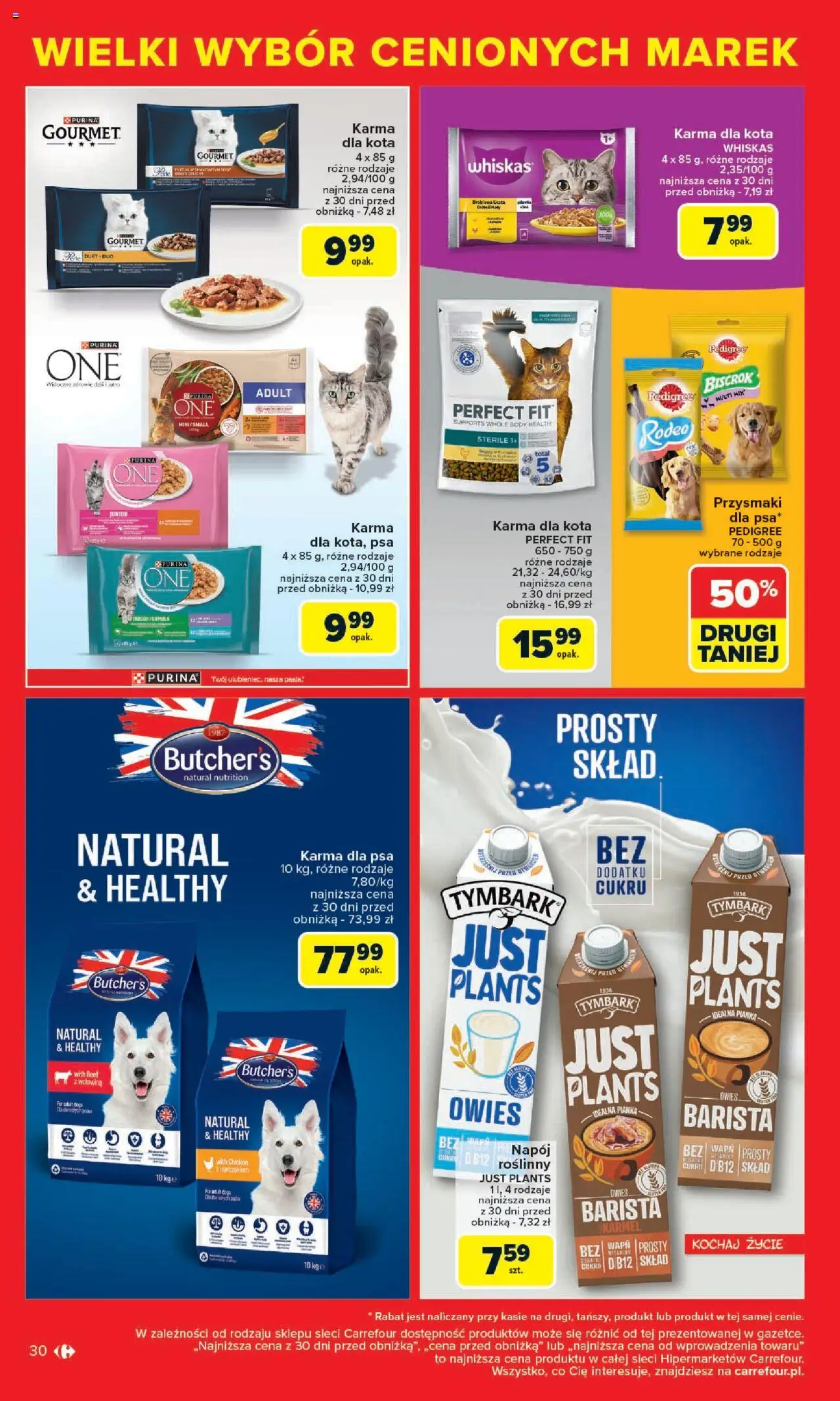 Carrefour Gazetka - Cenione marki, super ceny od 04.08.2025 | Strona: 30 | Produkty: Pedigree, Karma dla kota, Karma dla psa, Wołowina