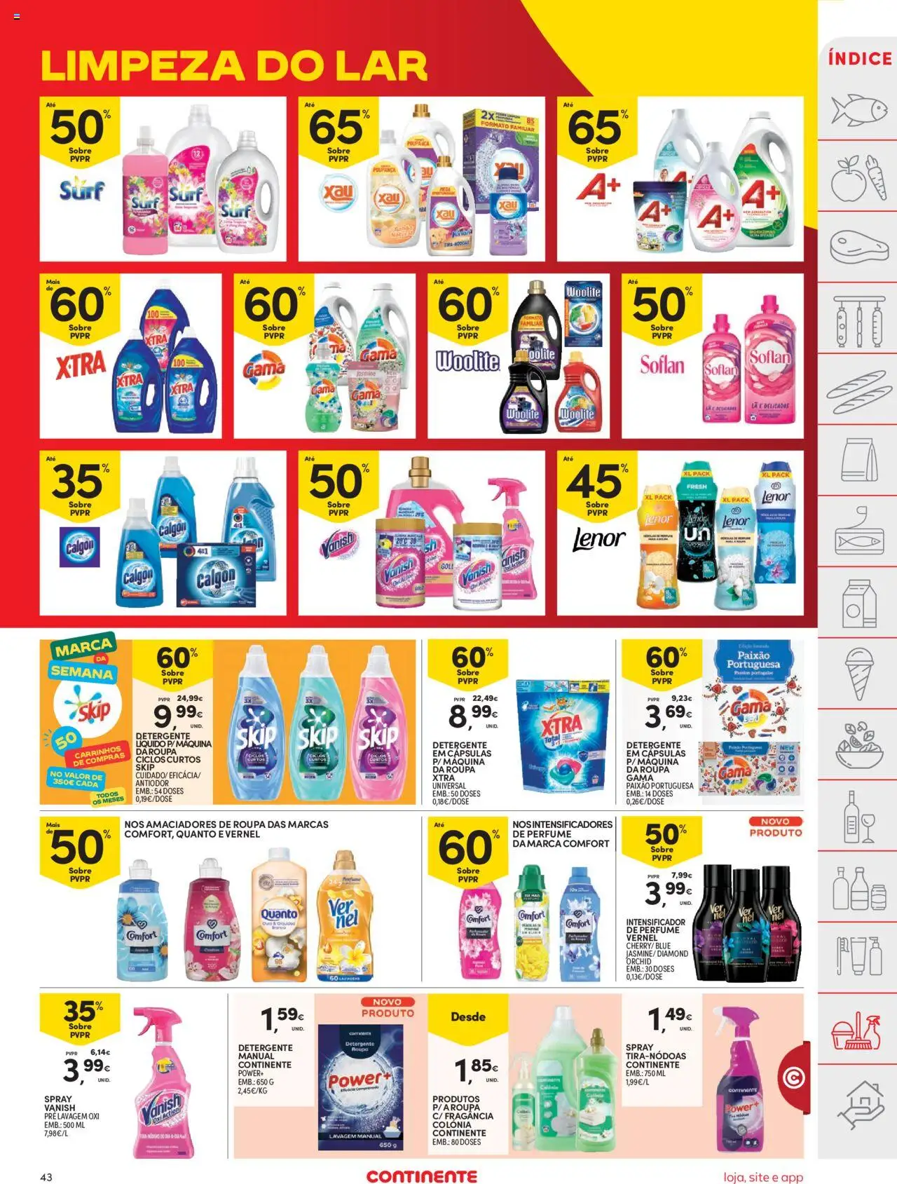 Continente folheto │ válido de 14.10.2025 | Página: 43 | Produtos: Máquina de lavar, Perfume, Amaciador de roupa, Detergente