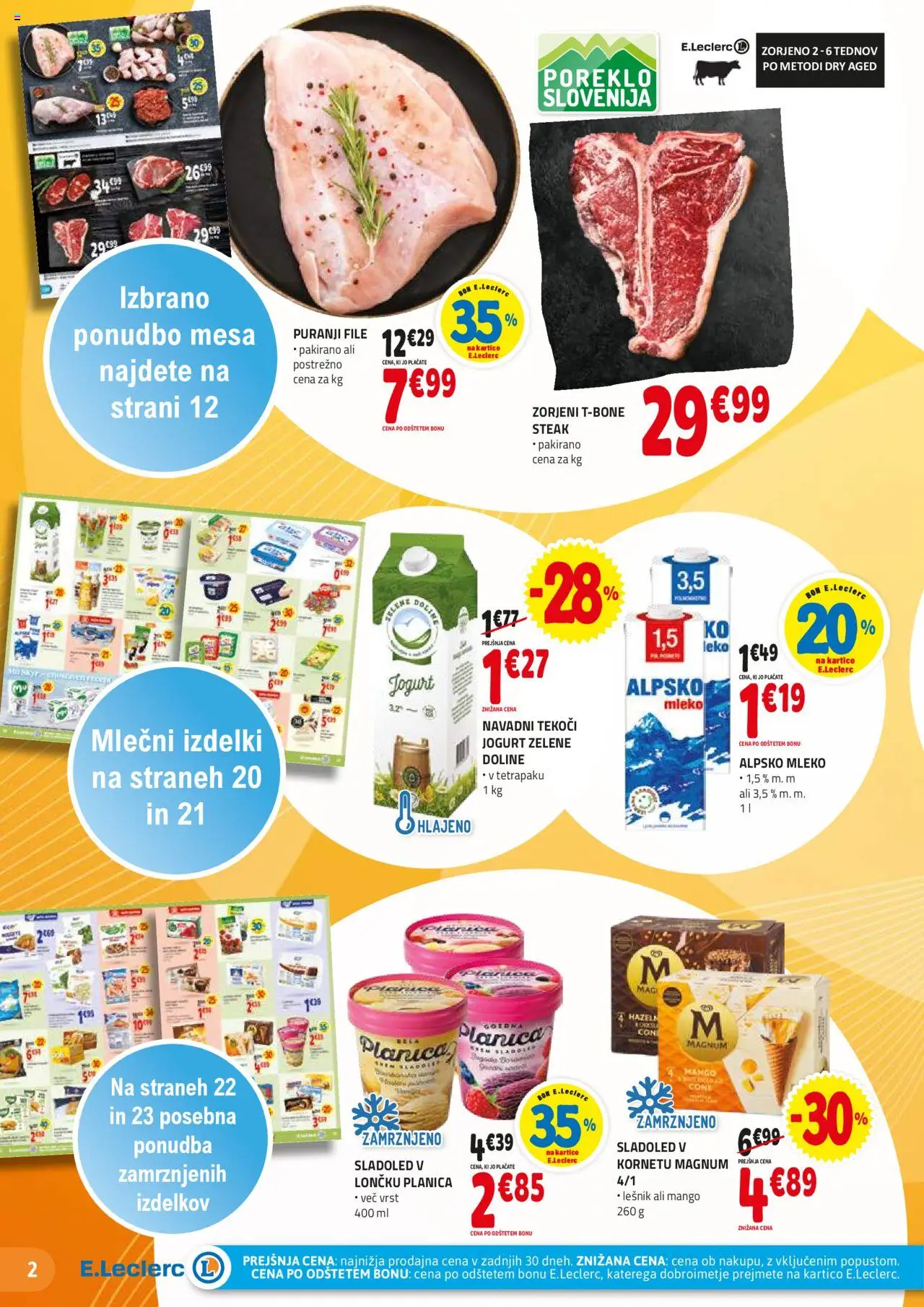 E.leclerc katalog │ velja od 13.08.2025 | Stran: 2 | Izdelki: Mleko, Jogurt, Sladoled, Mango