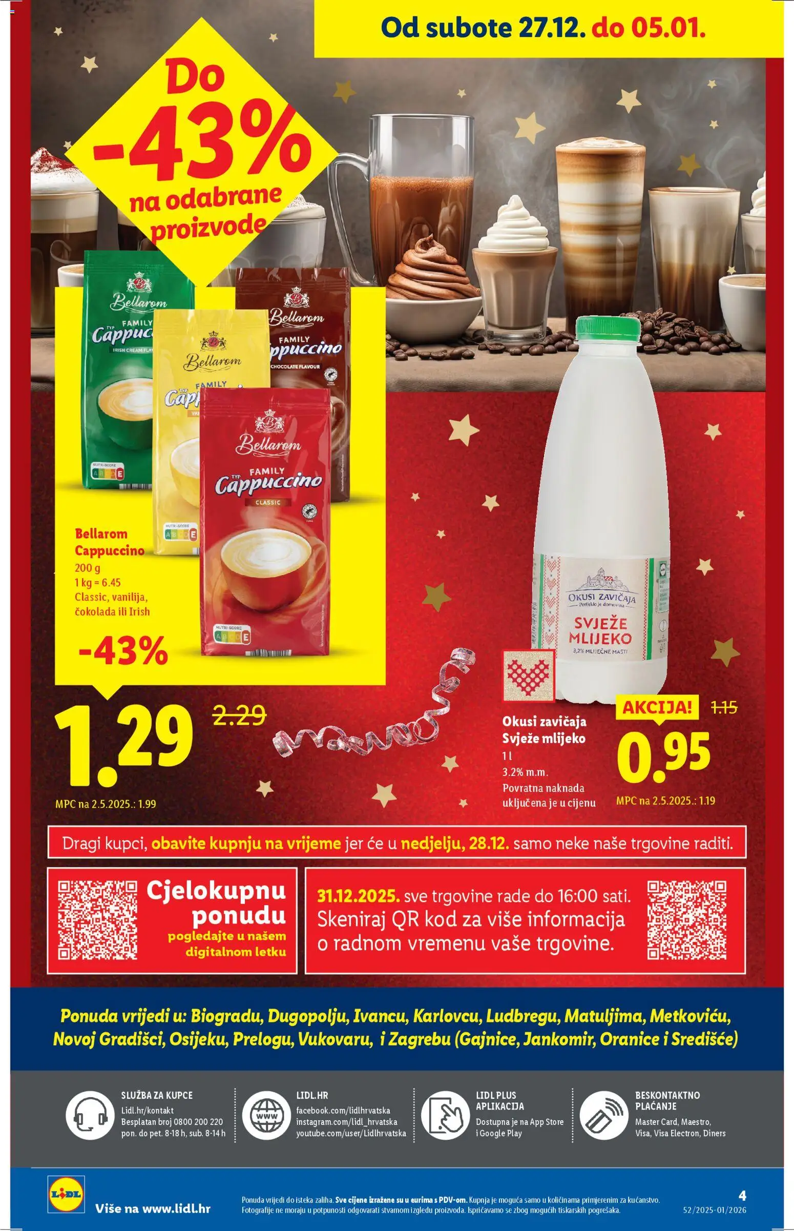 Lidl katalog | vrijedi od 27.12.2025 | Stranica: 4 | Proizvodi: Mlijeko, Čokolada, Cappuccino