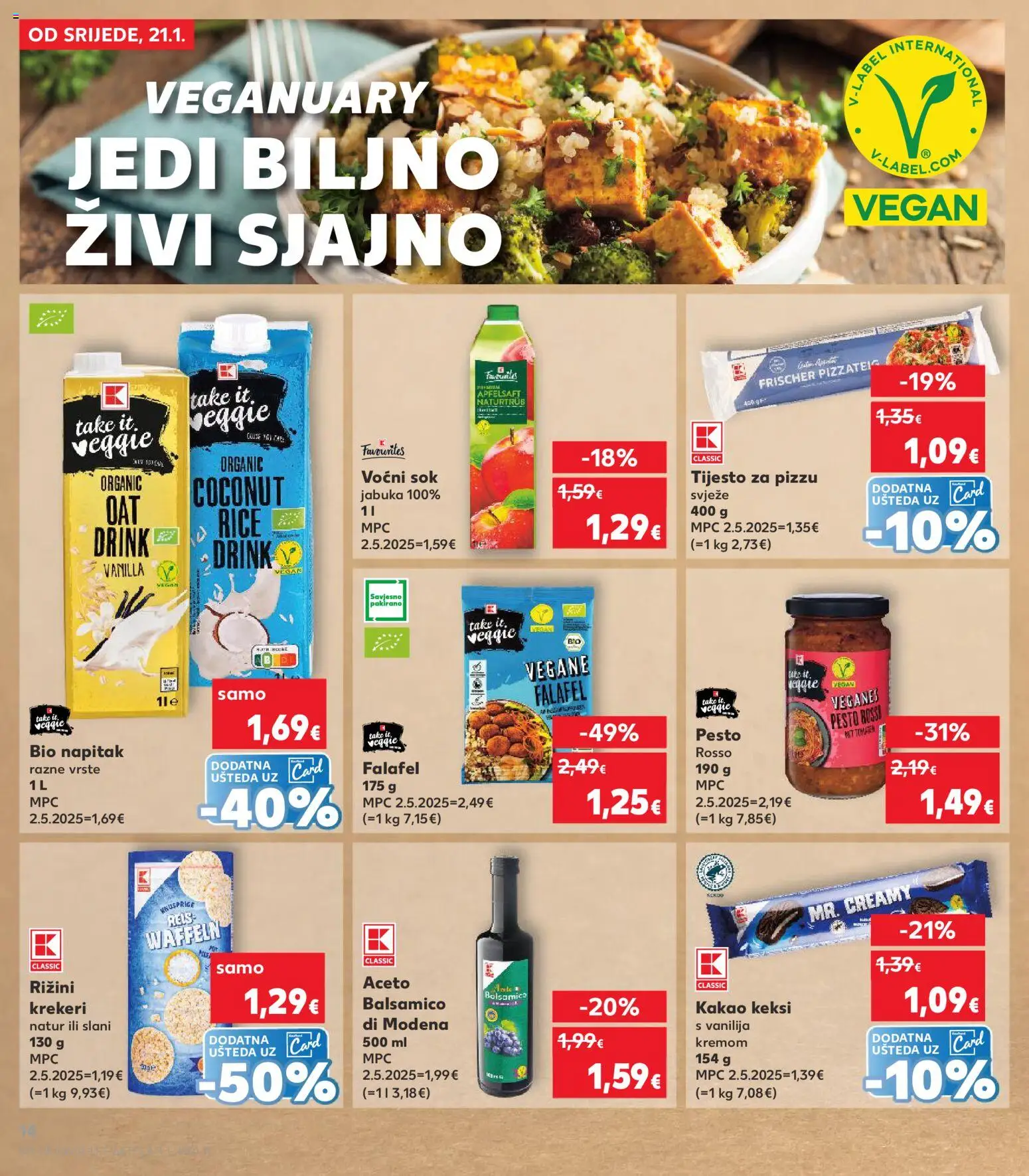 Kaufland katalog | vrijedi od 21.01.2026 | Stranica: 14 | Proizvodi: Keksi, Pizza, Sok, Krekeri