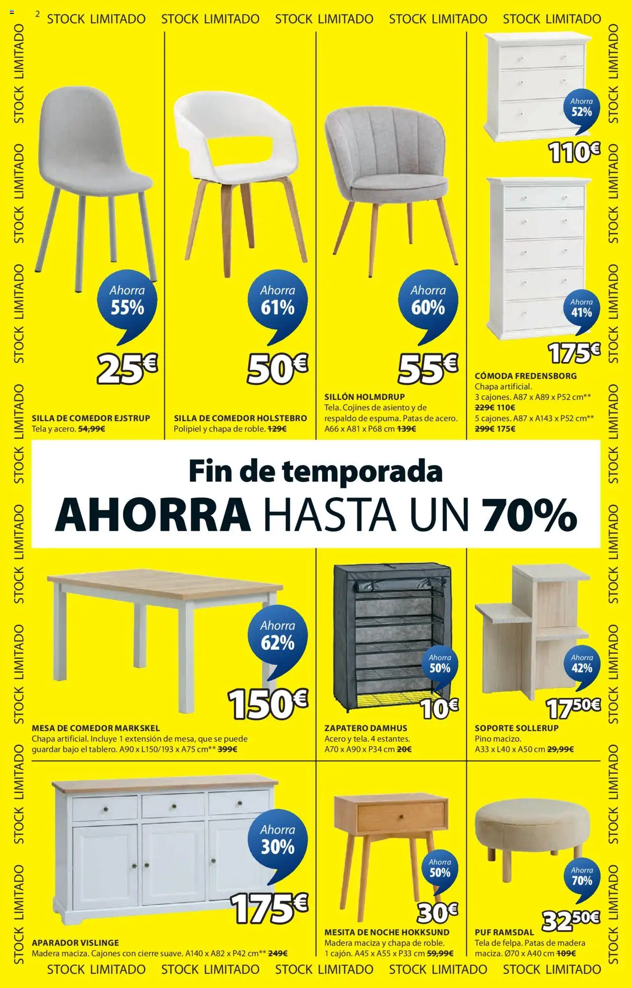 JYSK - Grandes ofertas │ válido desde el 26.06.2025 | Página: 3 | Productos: Silla de comedor, Zapatero, Mesa, Aparador