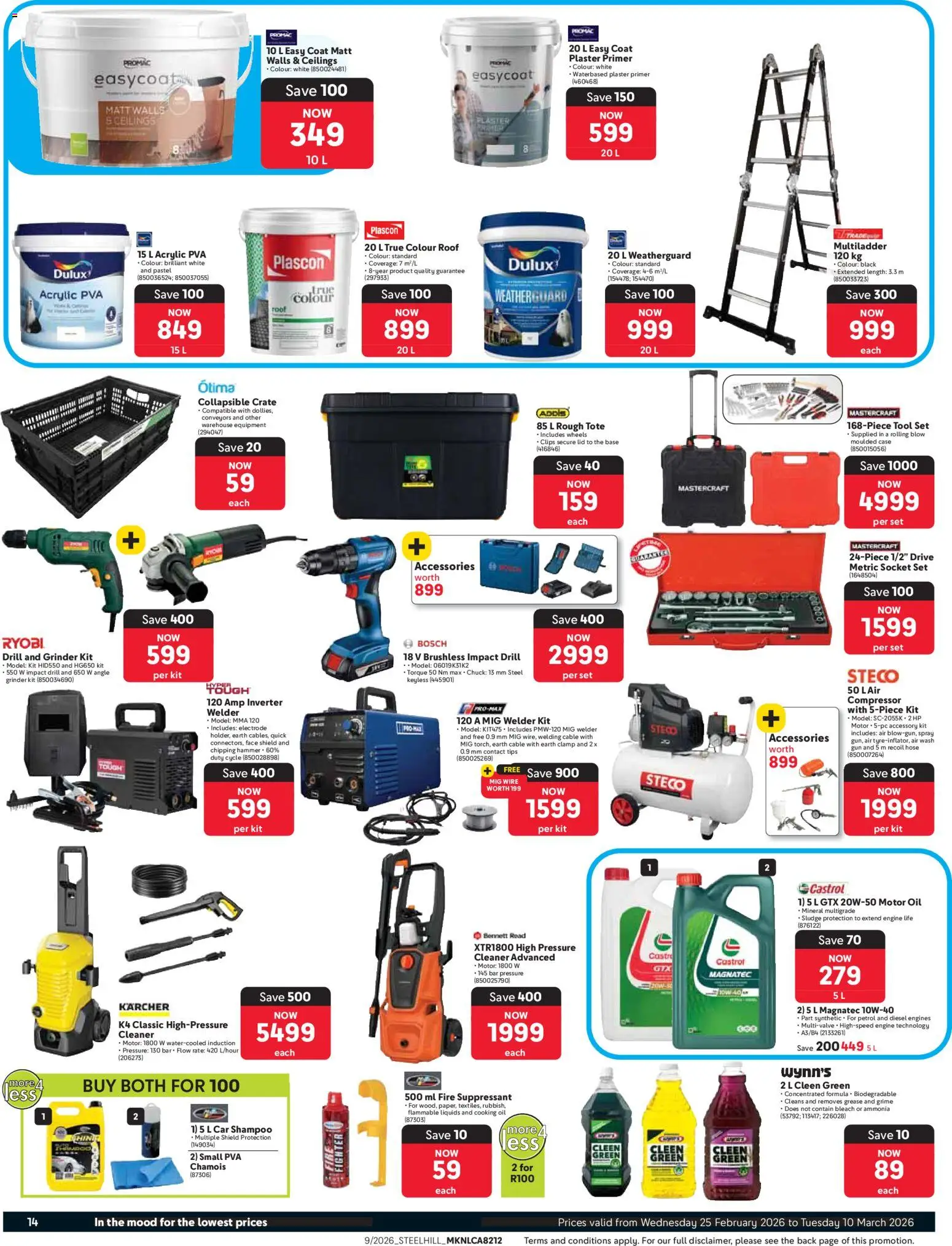 New Makro catalogue – valid from 25.02.2026 | Page: 14 | Products: Grinder, Crate, Plaster primer, Socket