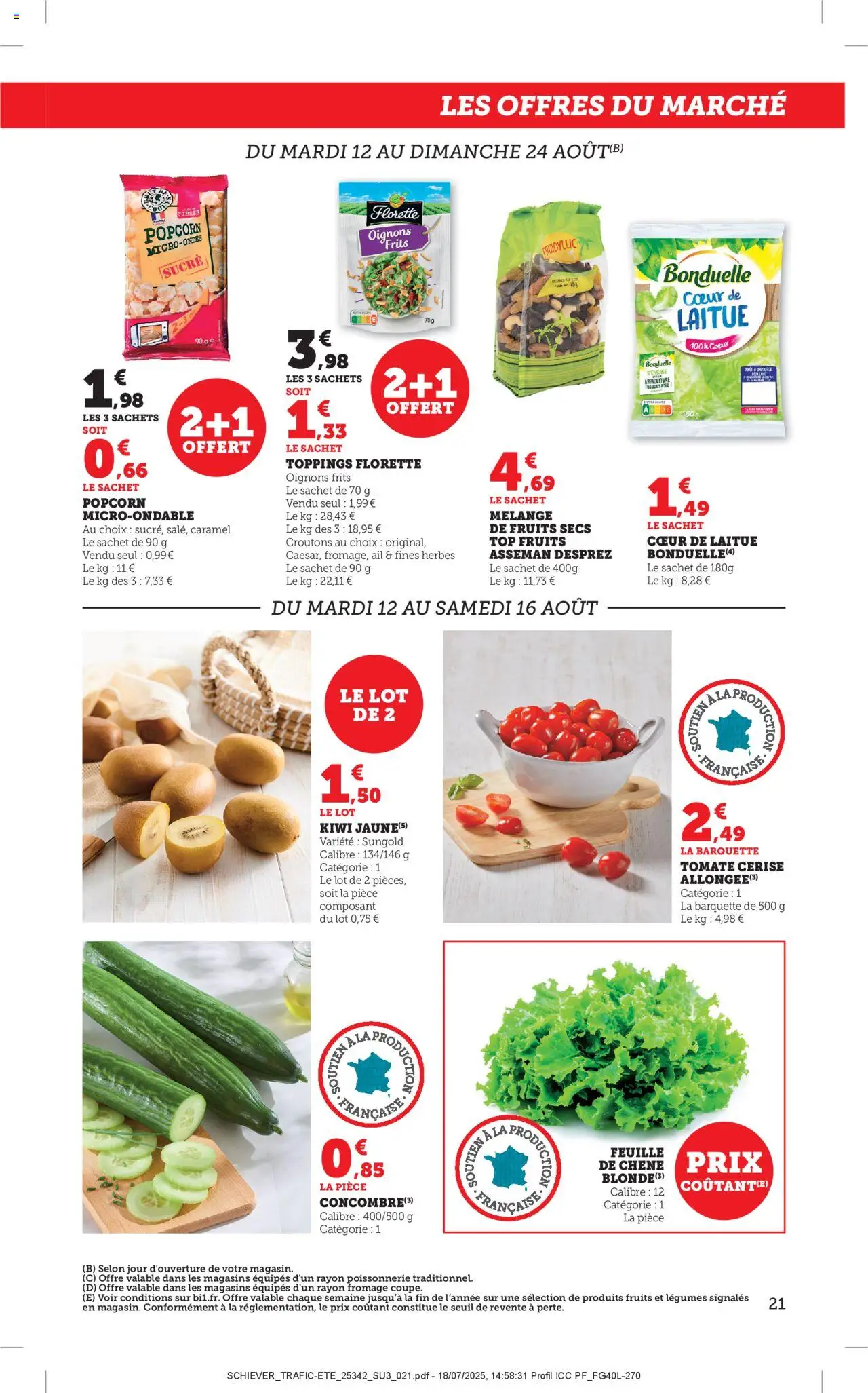  | Page: 21 | Produits: Poissonnerie, Tomate cerise, Fromage, Oignons
