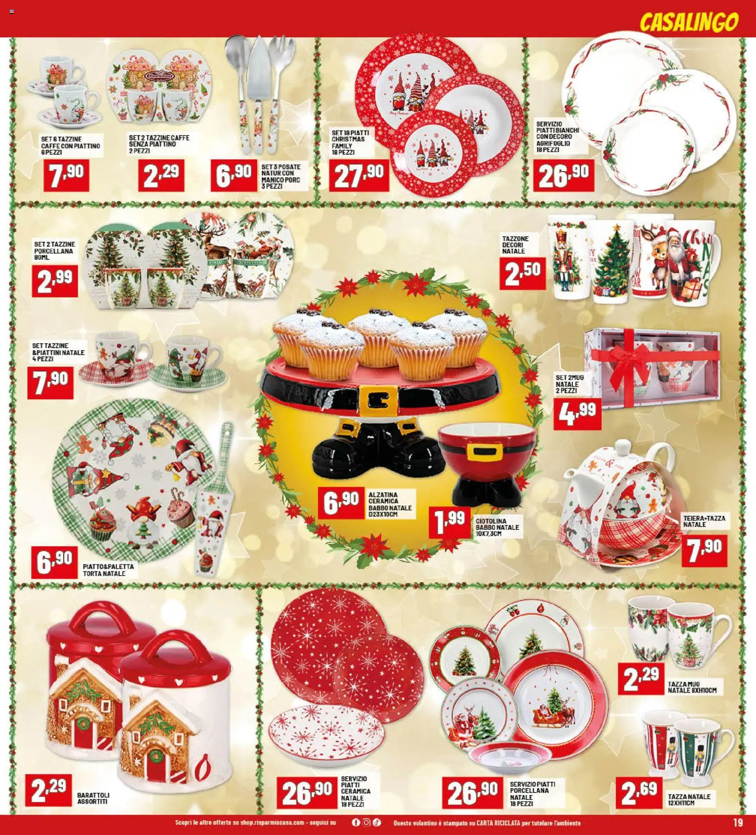 Volantino RisparmioCasa del 26.11.2025 | Pagina: 19 | Prodotti: Posate, Caffè, Torta, Barattoli