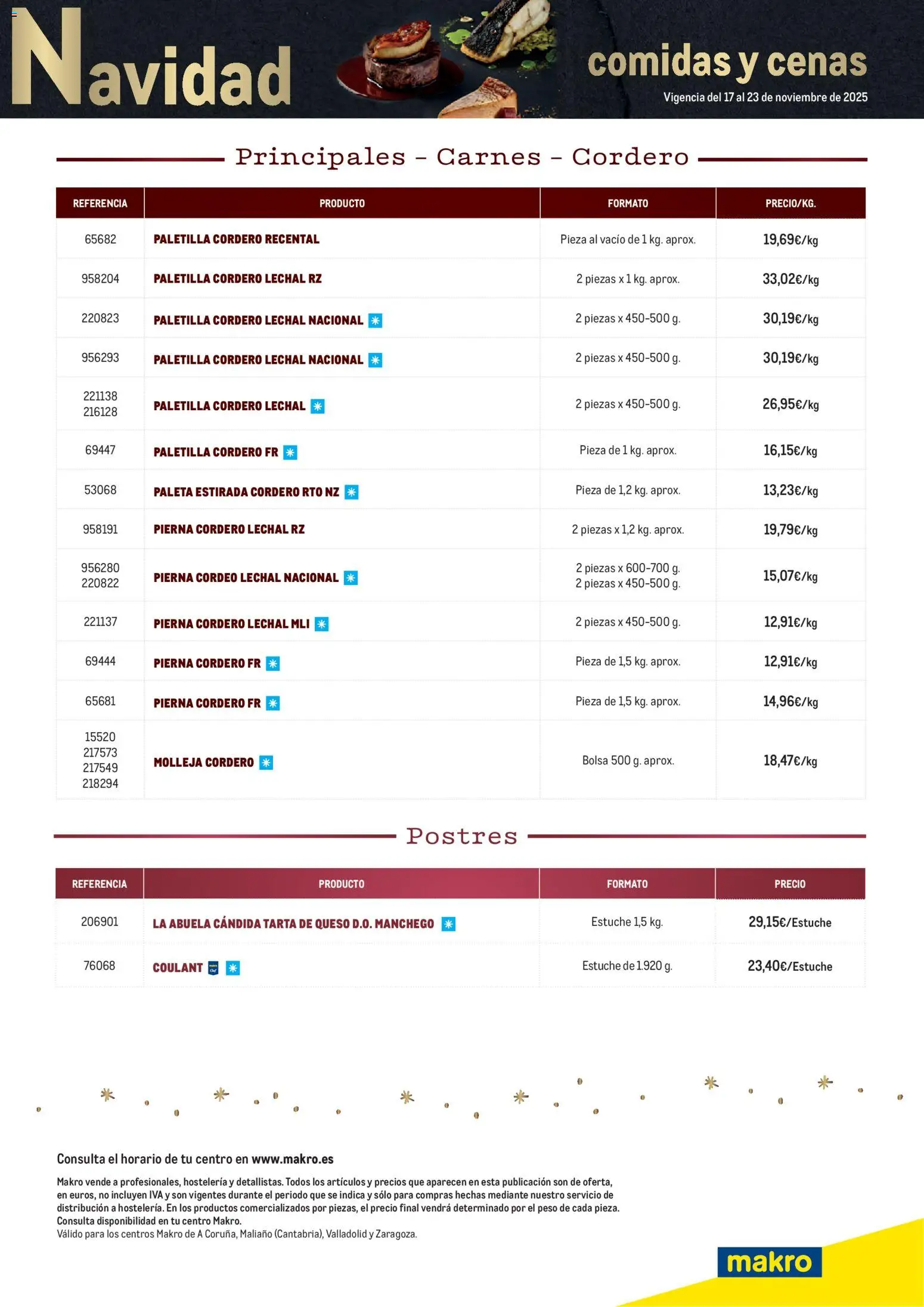 Makro - Cena Navidad Norte │ válido desde el 17.11.2025 | Página: 4 | Productos: Queso, Bolsa, Peso, Φίλτρο καφέ