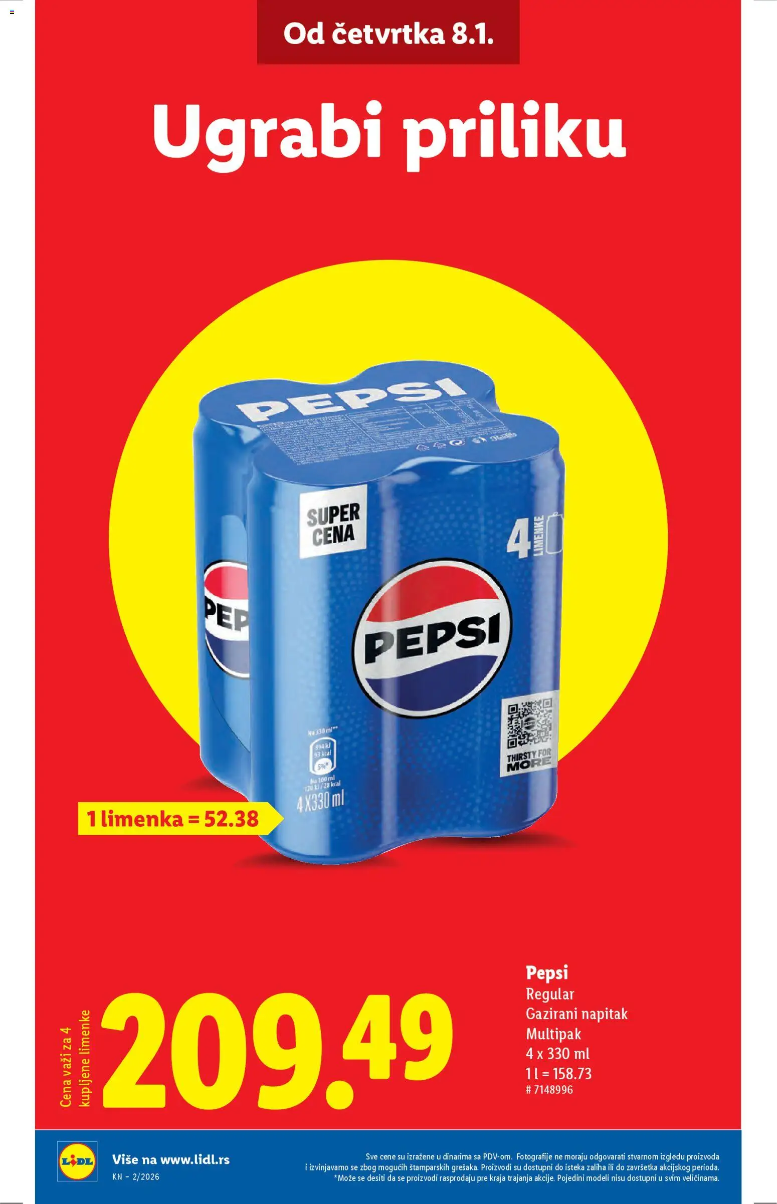 Lidl katalog - važi od 08.01.2026 | Strana: 8 | Proizvode: Pepsi