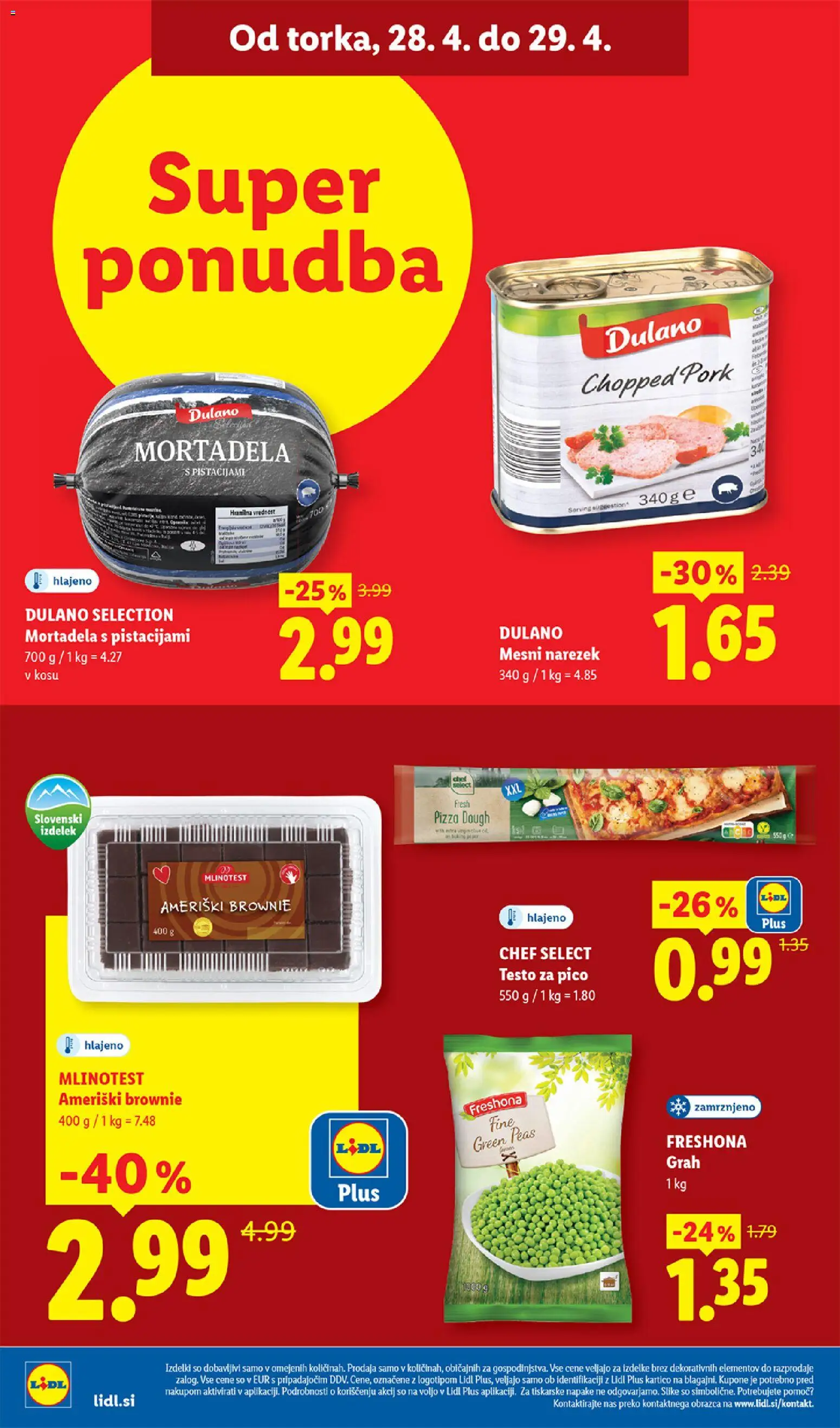 Novi Lidl katalog ponudbe – veljaven od 23.04.2026 | Stran: 50 | Izdelki: Mortadela, Narezek, Grah