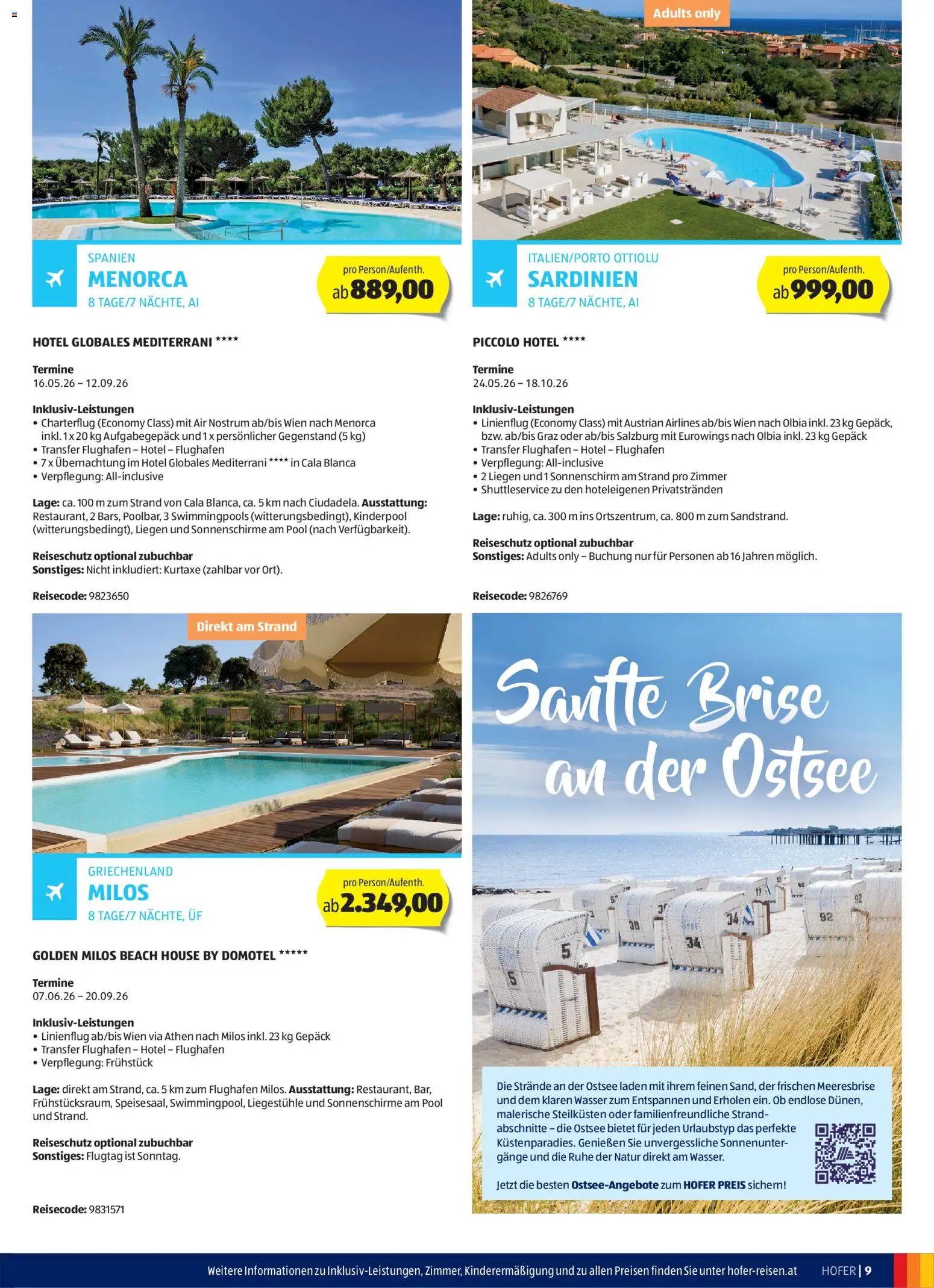 Hofer - Hofer Reisen Katalog gültig ab 01.04.2026 | Seite: 9