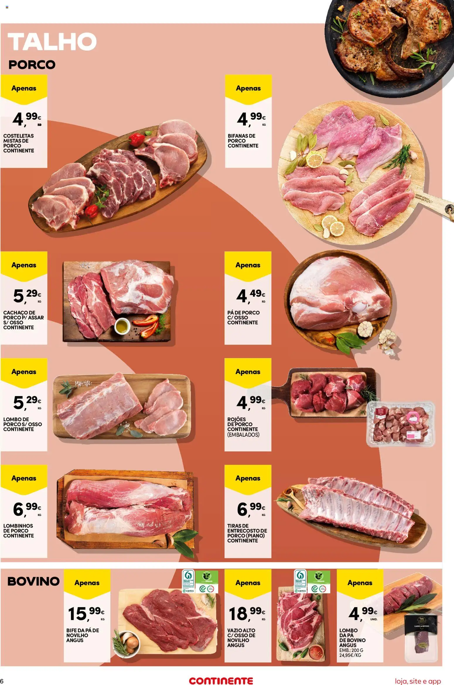 Continente Semanal Continente Bom Dia │ válido de 21.04.2026 | Página: 6 | Produtos: Lombo, Pá