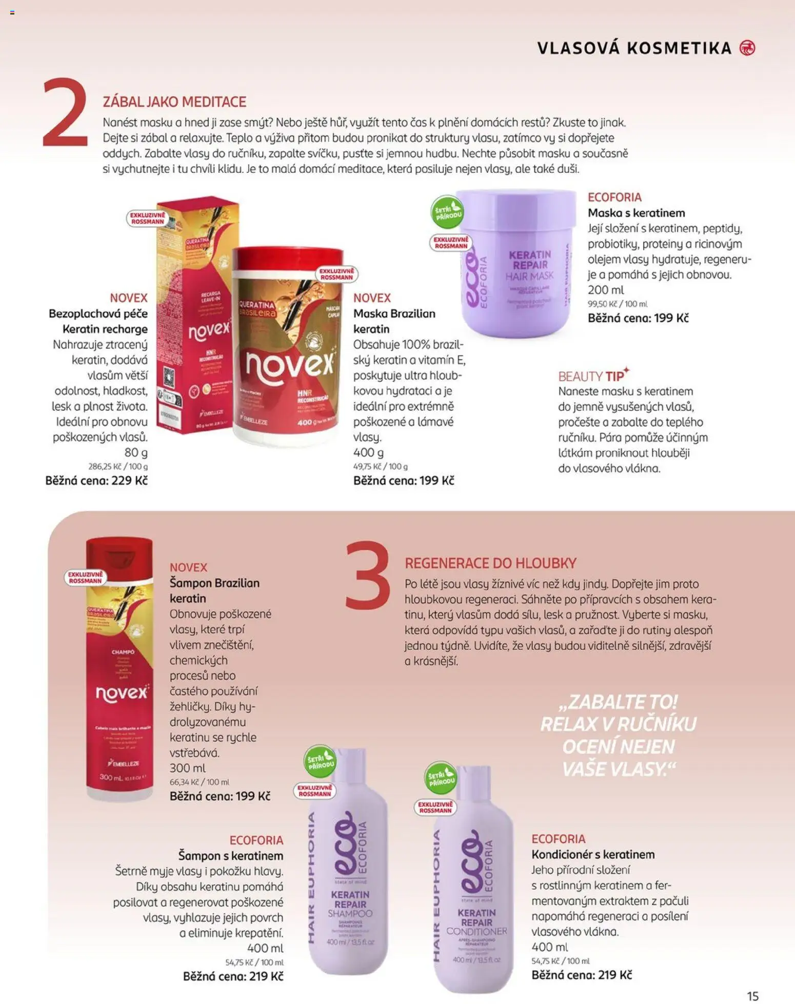 Rossmann magazín - Life Podzim od 10.09.2025 | Strana: 15 | Produkty: Proteiny, Šampon, Kondicionér, Maska