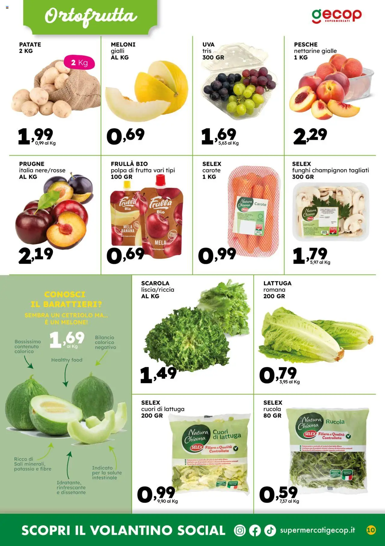 Volantino GECOP del 25.08.2025 | Pagina: 10 | Prodotti: Rucola, Carote, Melone, Lattuga