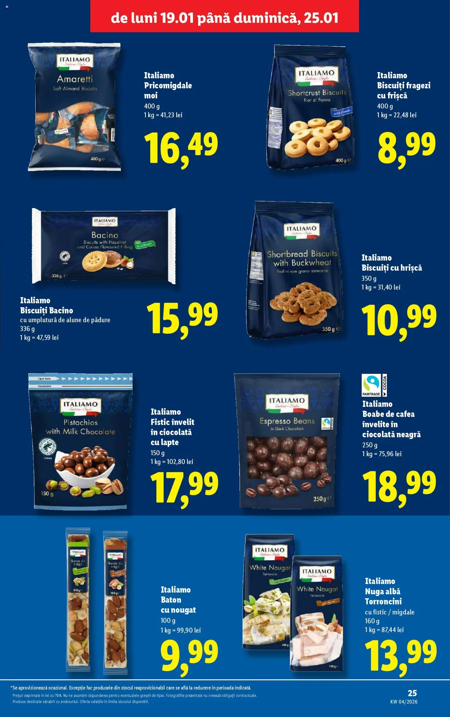 Noul catalog Lidl – valabil de la 19.01.2026 | Pagină: 25 | Produse: Alune, Lapte, Ciocolată, Biscuiți