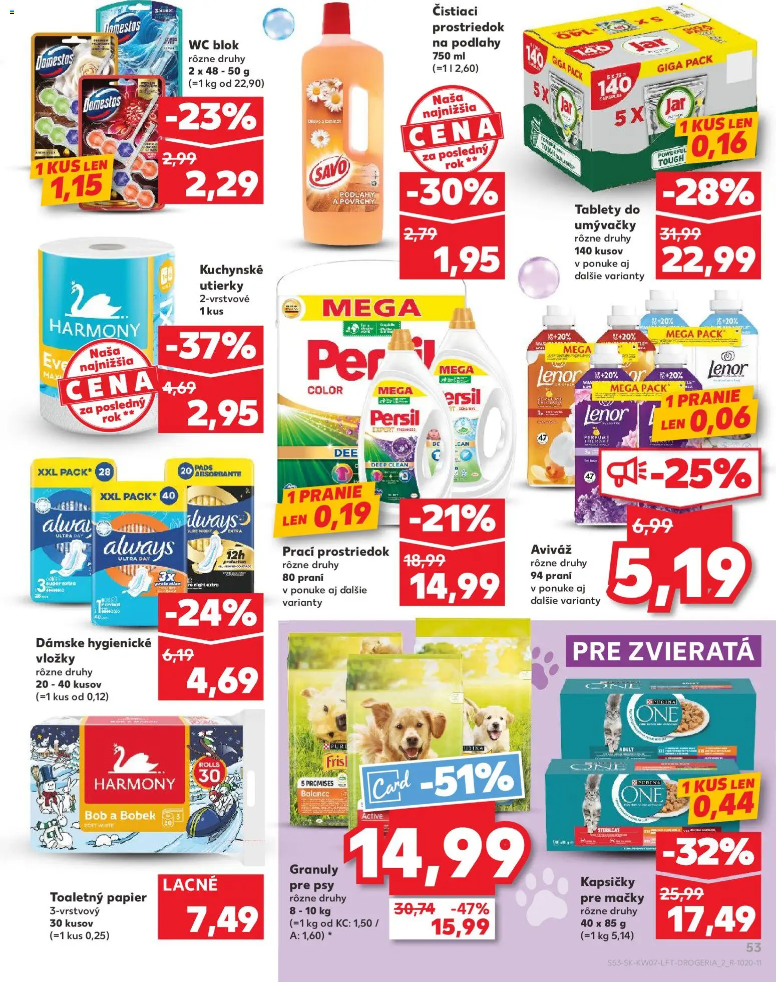Nové Kaufland akcie – leták je platný od 12.02.2026 | Strana: 53 | Produkty: Persil, Aviváž, Čistiaci prostriedok, Lenor