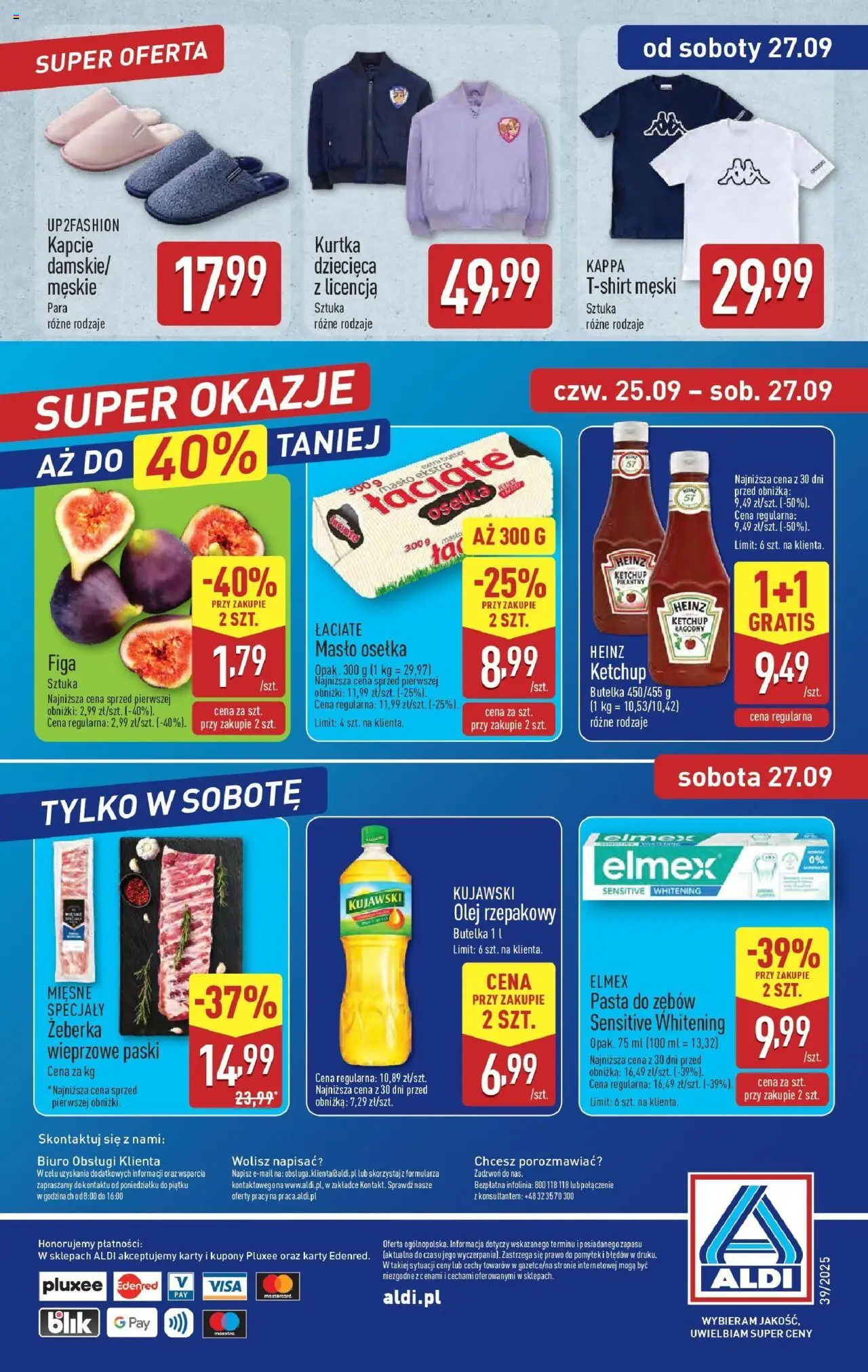 Aldi Gazetka - Okazje na weekend od 25.09.2025 | Strona: 10 | Produkty: Kurtka, Olej rzepakowy, Osełka, Ketchup