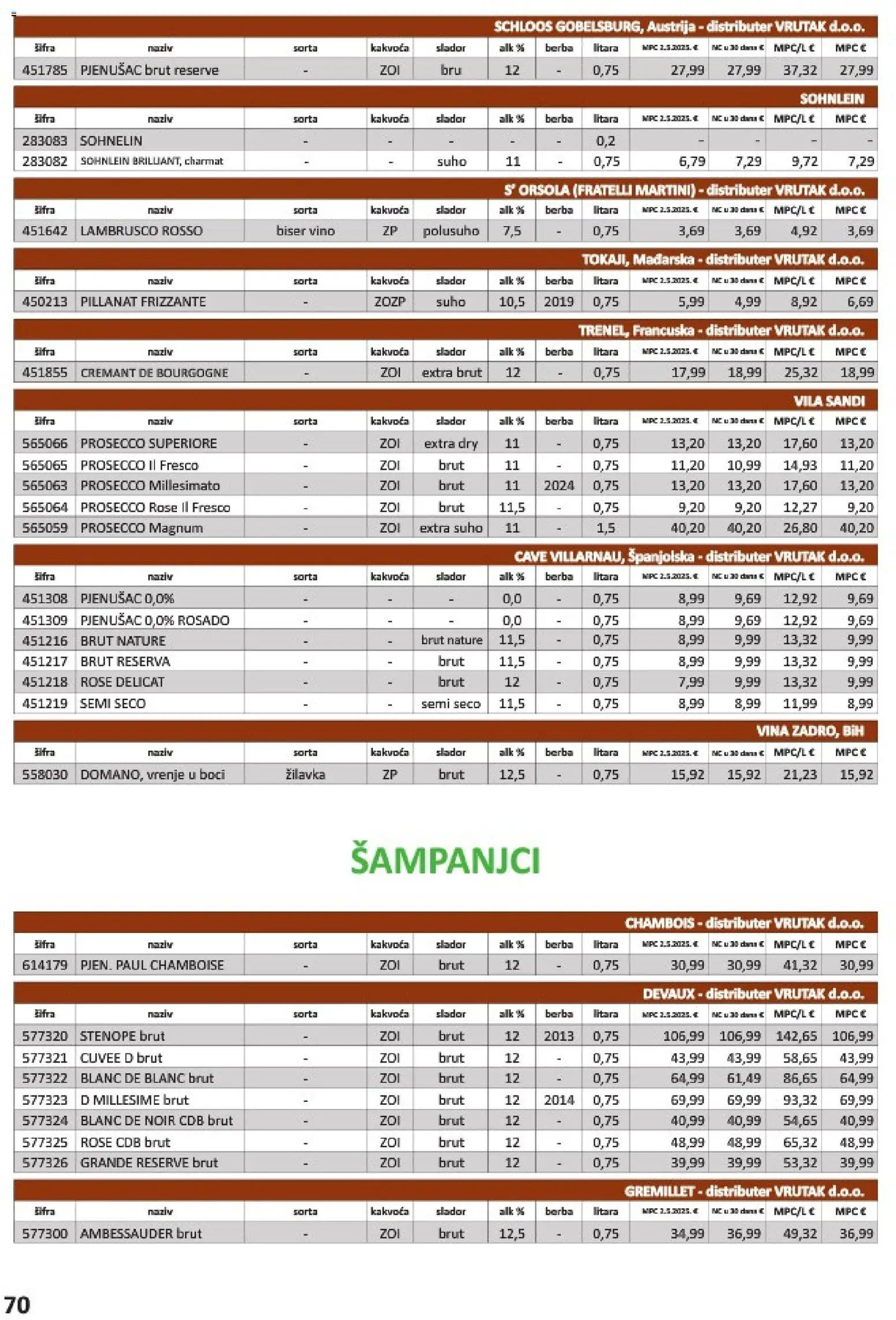 Vrutak katalog | vrijedi od 01.11.2025 | Stranica: 70 | Proizvodi: Prosecco, Vino