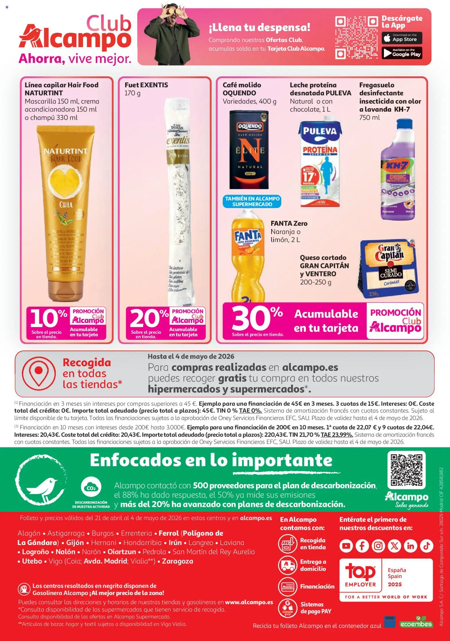 Alcampo HG Unico │ válido desde el 21.04.2026 | Página: 32 | Productos: Champú, Leche, Café molido, Crema