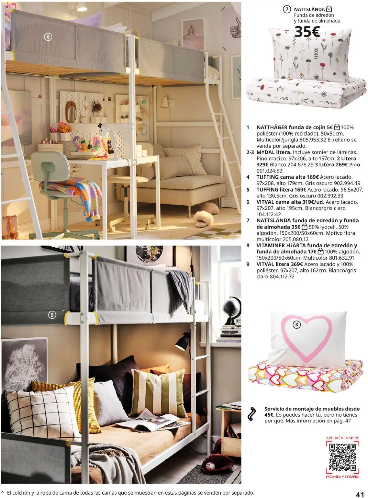 Catálogo IKEA y los niños │ válido desde el 01.09.2025 | Página: 41 | Productos: Muebles, Funda, Funda de cojín, Cama