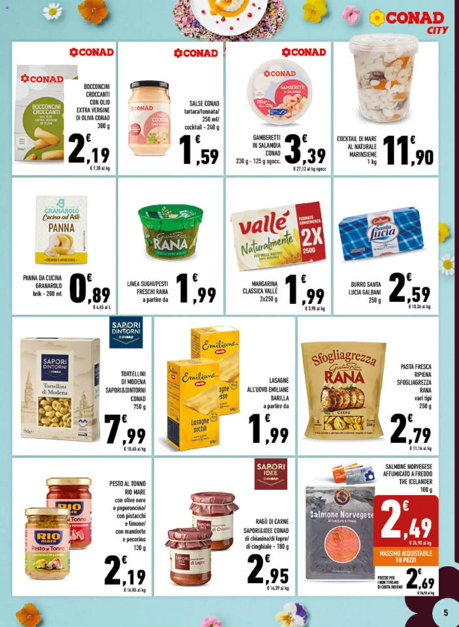 Volantino Conad del 25.03.2026 | Pagina: 5 | Prodotti: Panna, The, Olio extra vergine, Pecorino