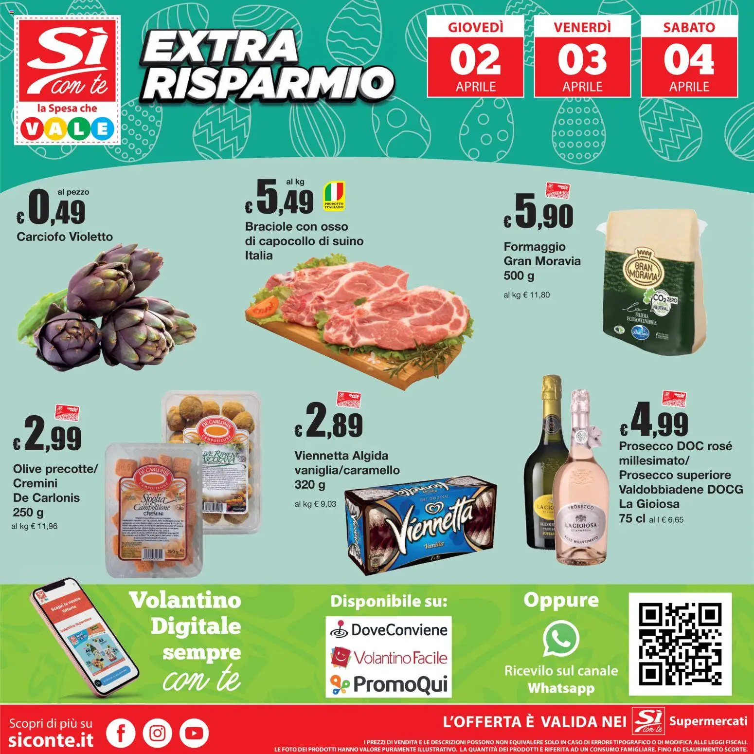 Volantino Sì con Te del 26.03.2026 | Pagina: 32 | Prodotti: Tè, Prosecco, Suino, Formaggio