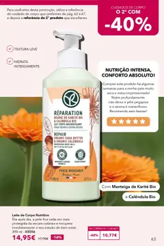 Leite de Corpo Nutritivo, Dia após dia, a pele fica cada vez mais protegida da secura cutânea e recupera imediatamente o seu estado de bem-estar. 390 ml │ válido de 28.08.2025 | Página: 63 | Produtos: Leite, Manteiga